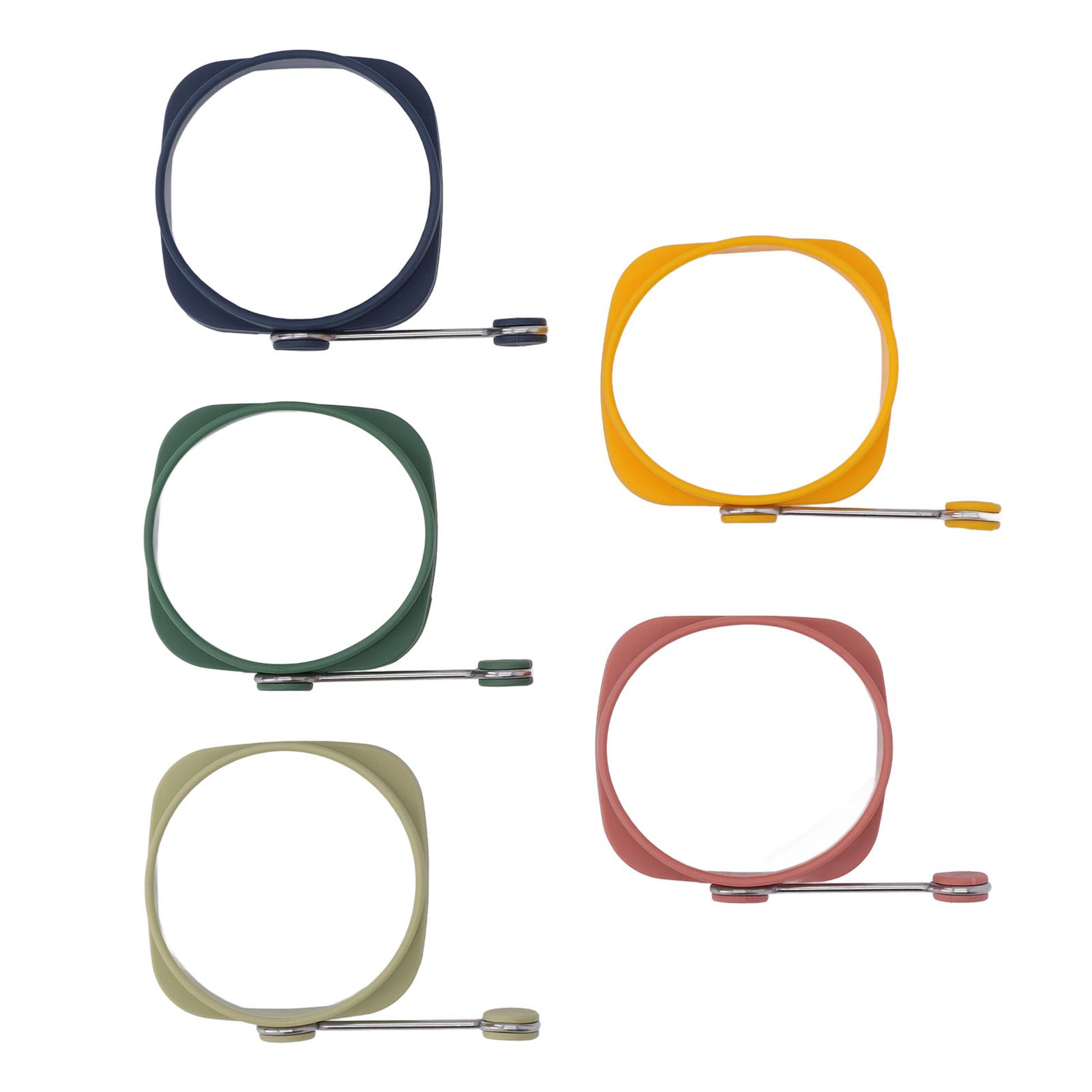 5 PCS Handle Egg Frying Rings Silicone Double Sided Egg Rings Quadrate Round view 10