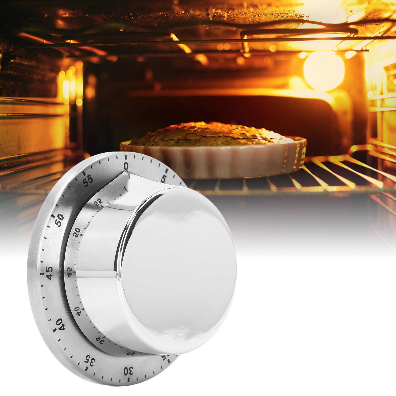 Kitchen Mechanical Timer 304 Stainless Steel Magnetic Suction Chef Cooking view 12