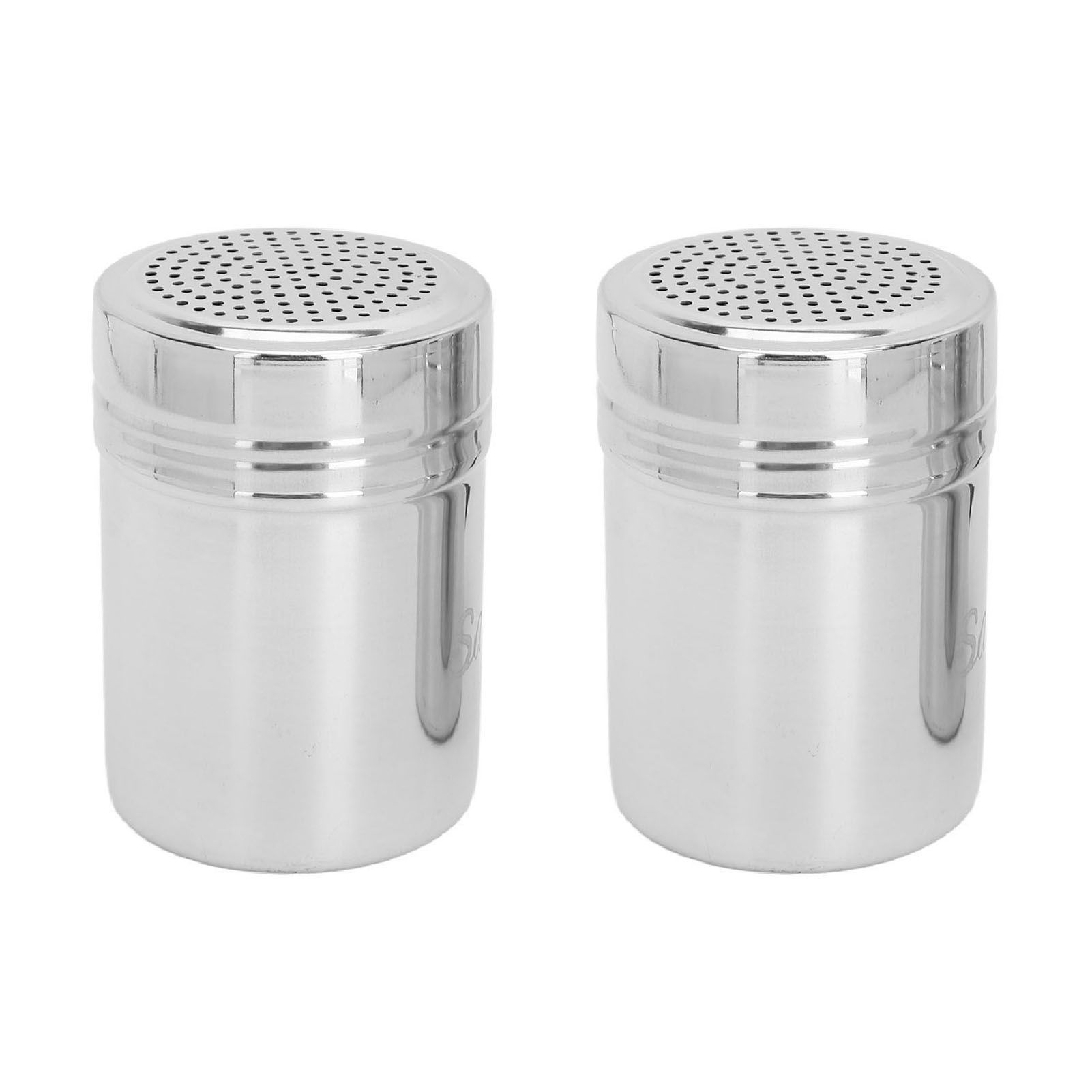 2pcs Stainless Steel Dredge Shaker with Lid Handle Salt Sugar Shakers view 8