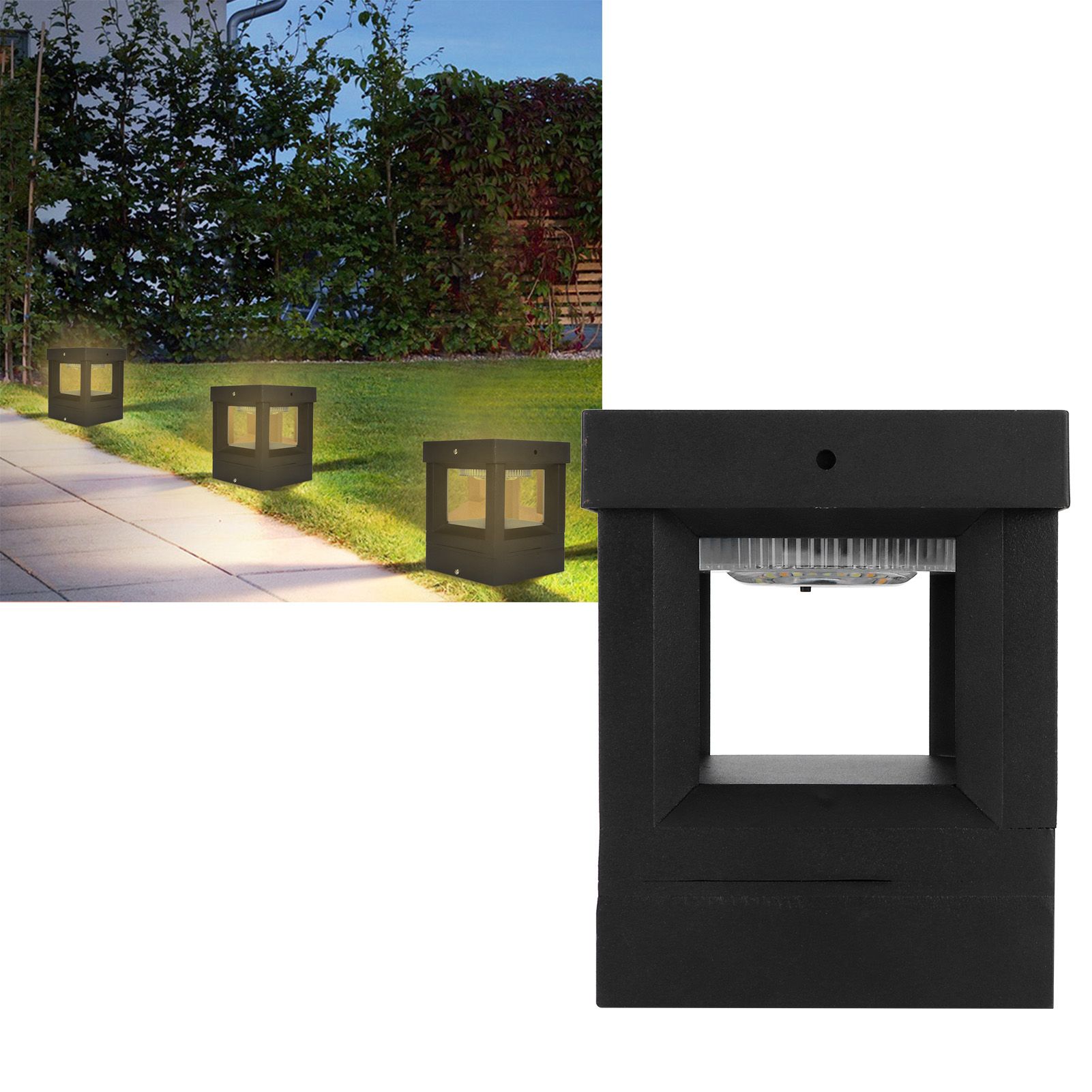 Solar Pillar Lamp Waterproof Die-Casting Aluminum Lawn Light for Garden view 9