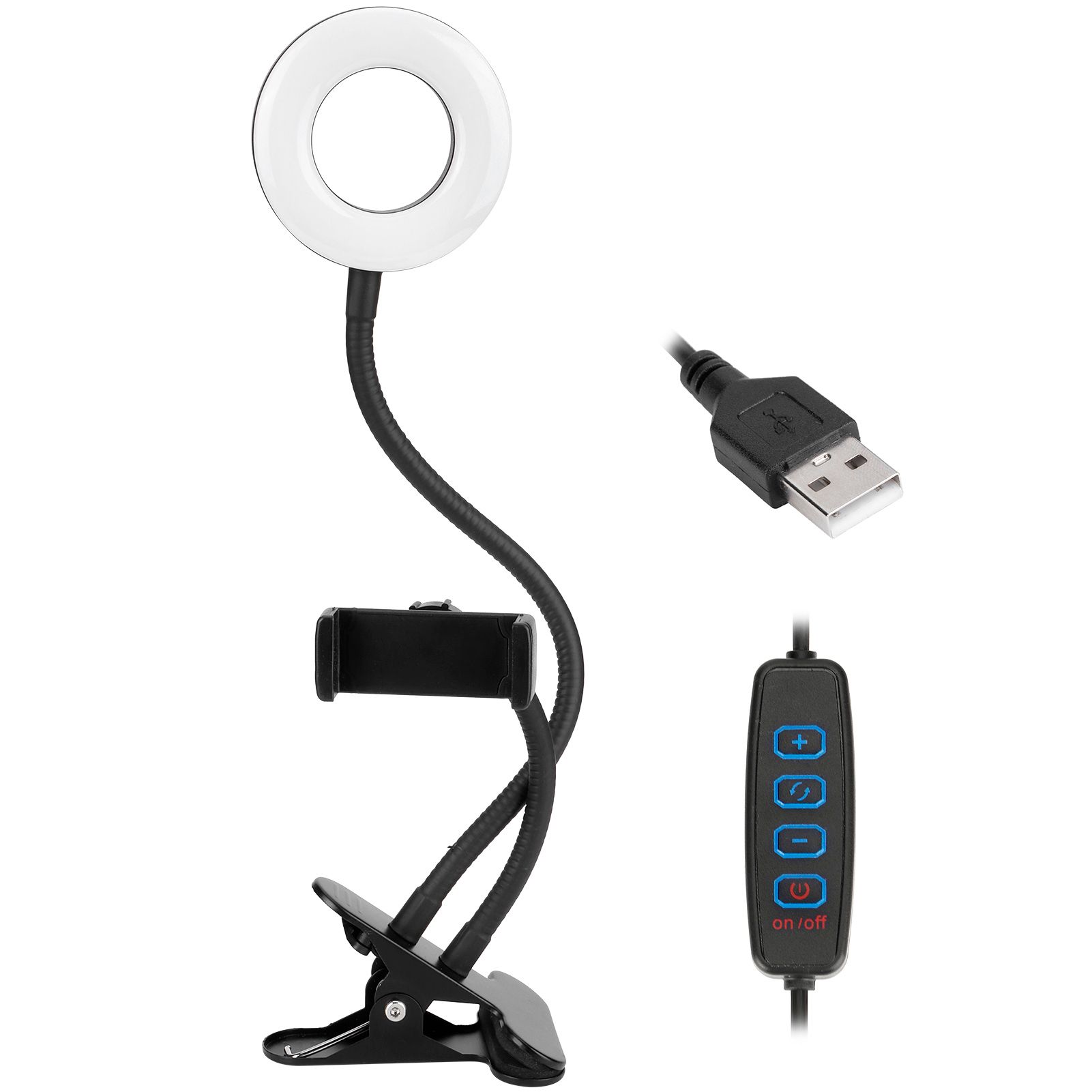 USB Fill Light LED Ring Light 10 Gears Dimming with Clip for Live Photography