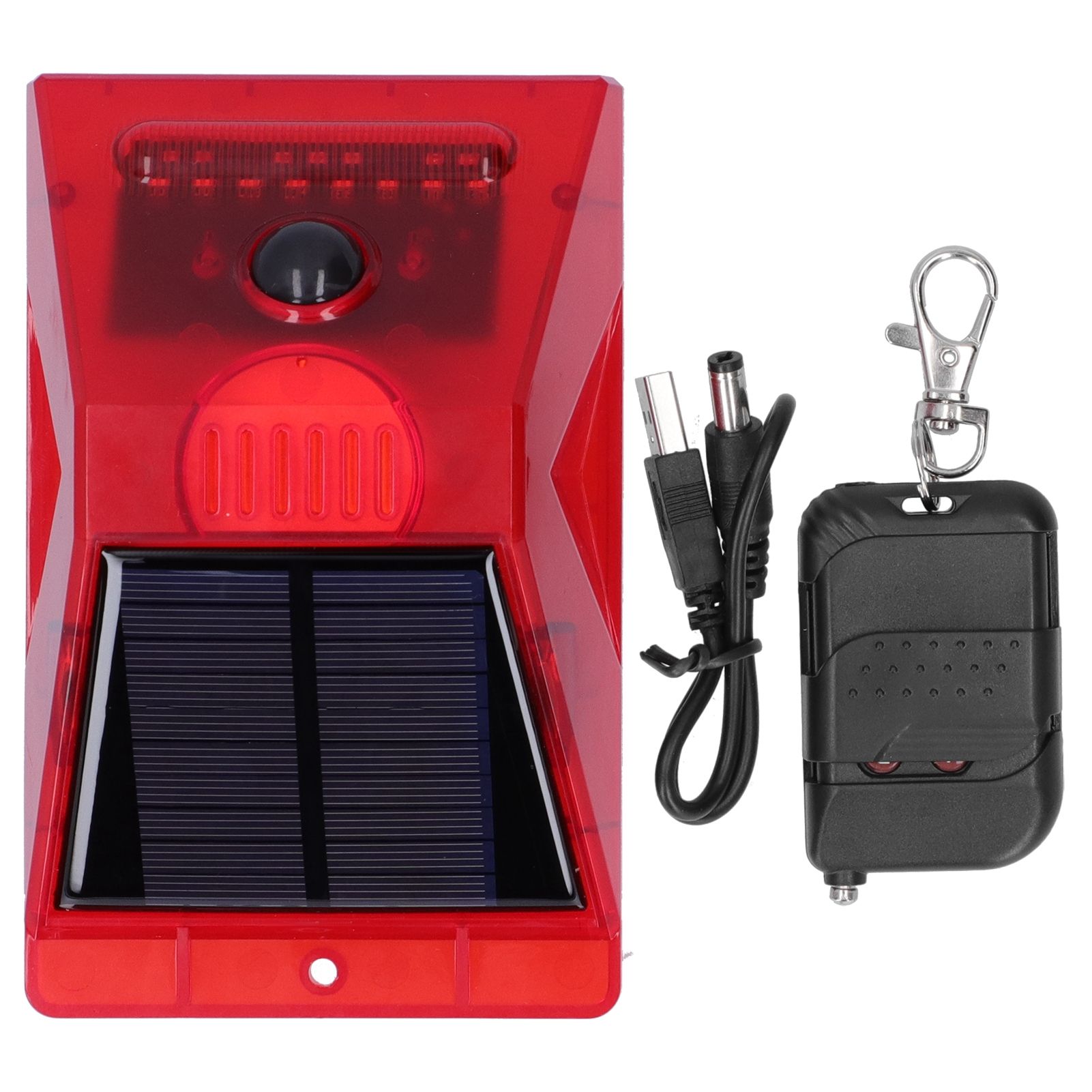 Solar Alarm Lamp 129db Motion Sensor Animal Repeller with Remote Control for — image 1