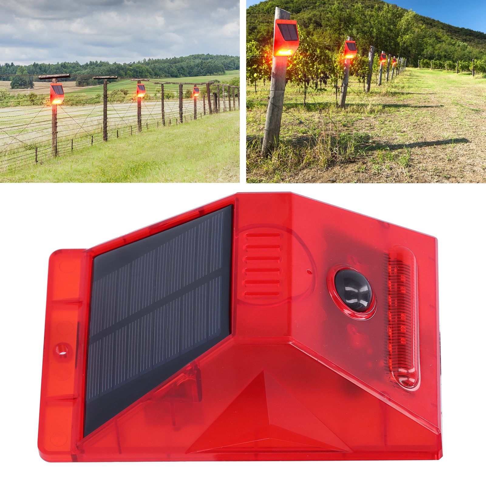 Solar Alarm Lamp 129db Motion Sensor Animal Repeller with Remote Control for view 9