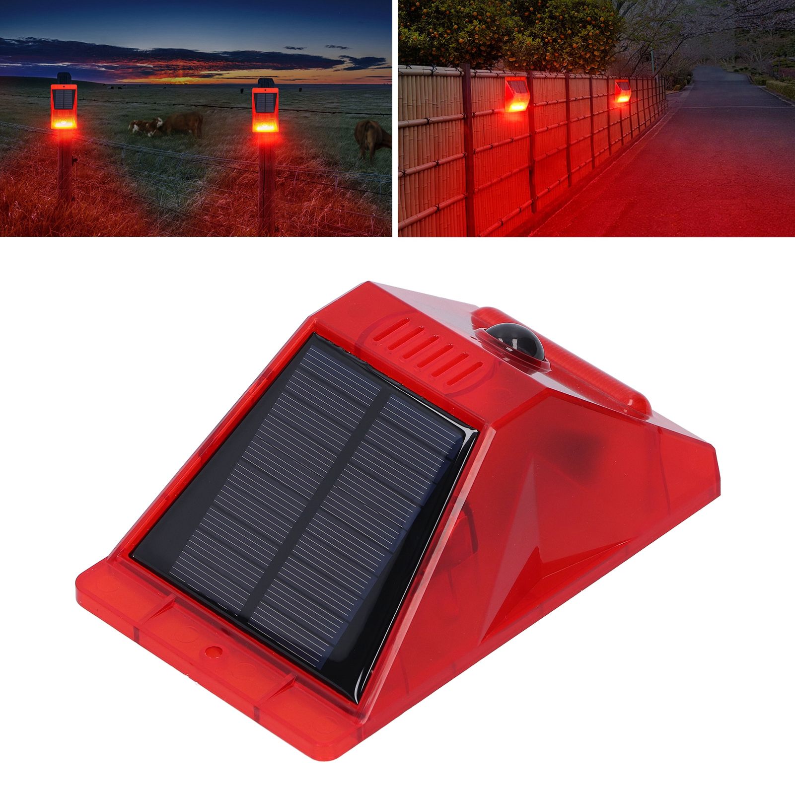 Solar Alarm Lamp 129db Motion Sensor Animal Repeller with Remote Control for view 10