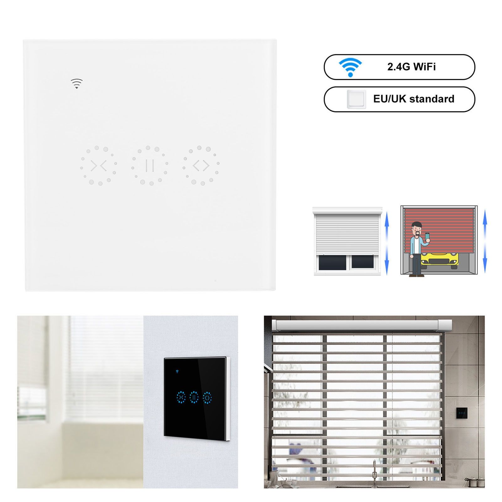 WiFi Smart Touch Wall Switch APP Control for Curtain Garage Door Power Doors view 14