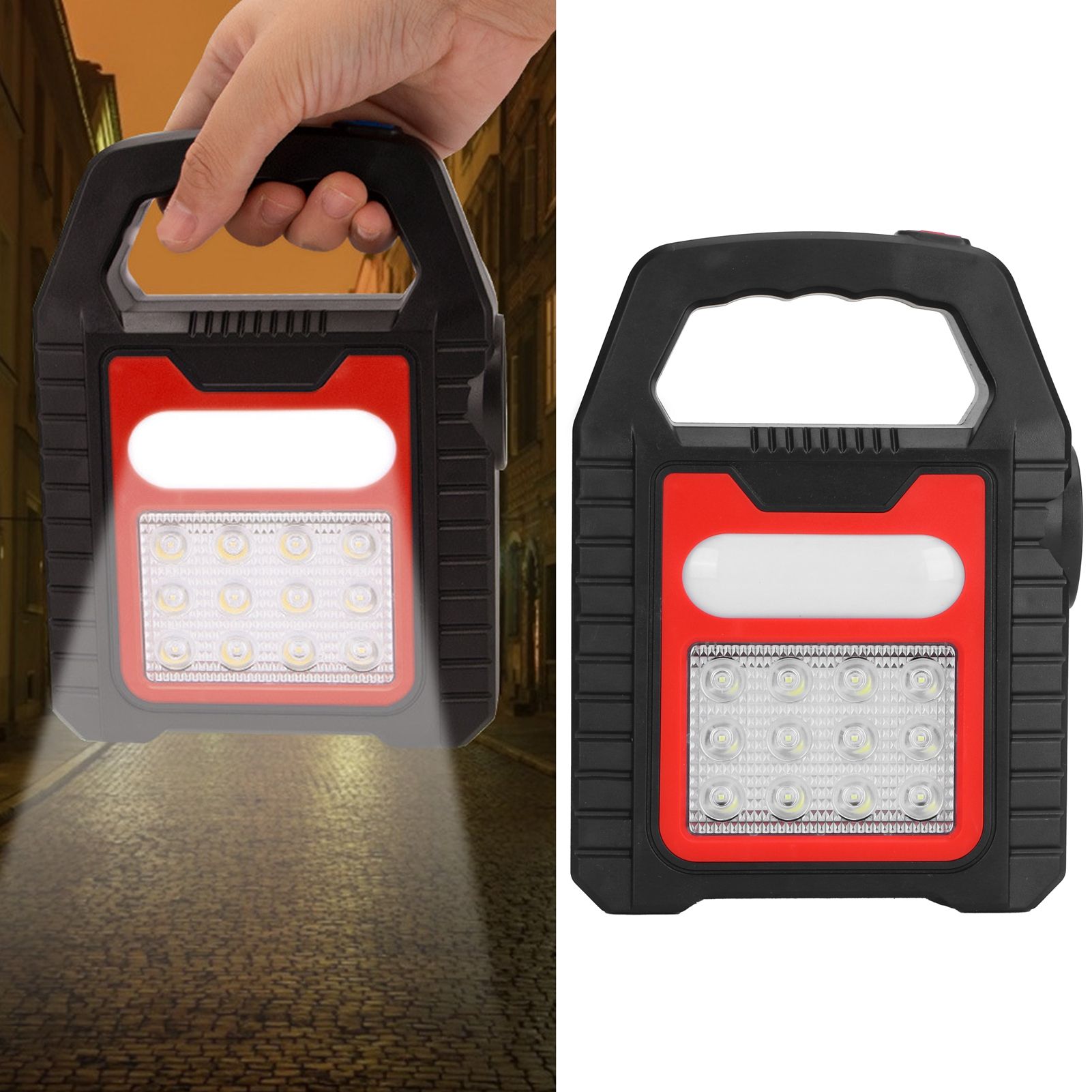 Solar Charging Handheld Flashlight USB Rechargeable Searchlight Reparing view 9
