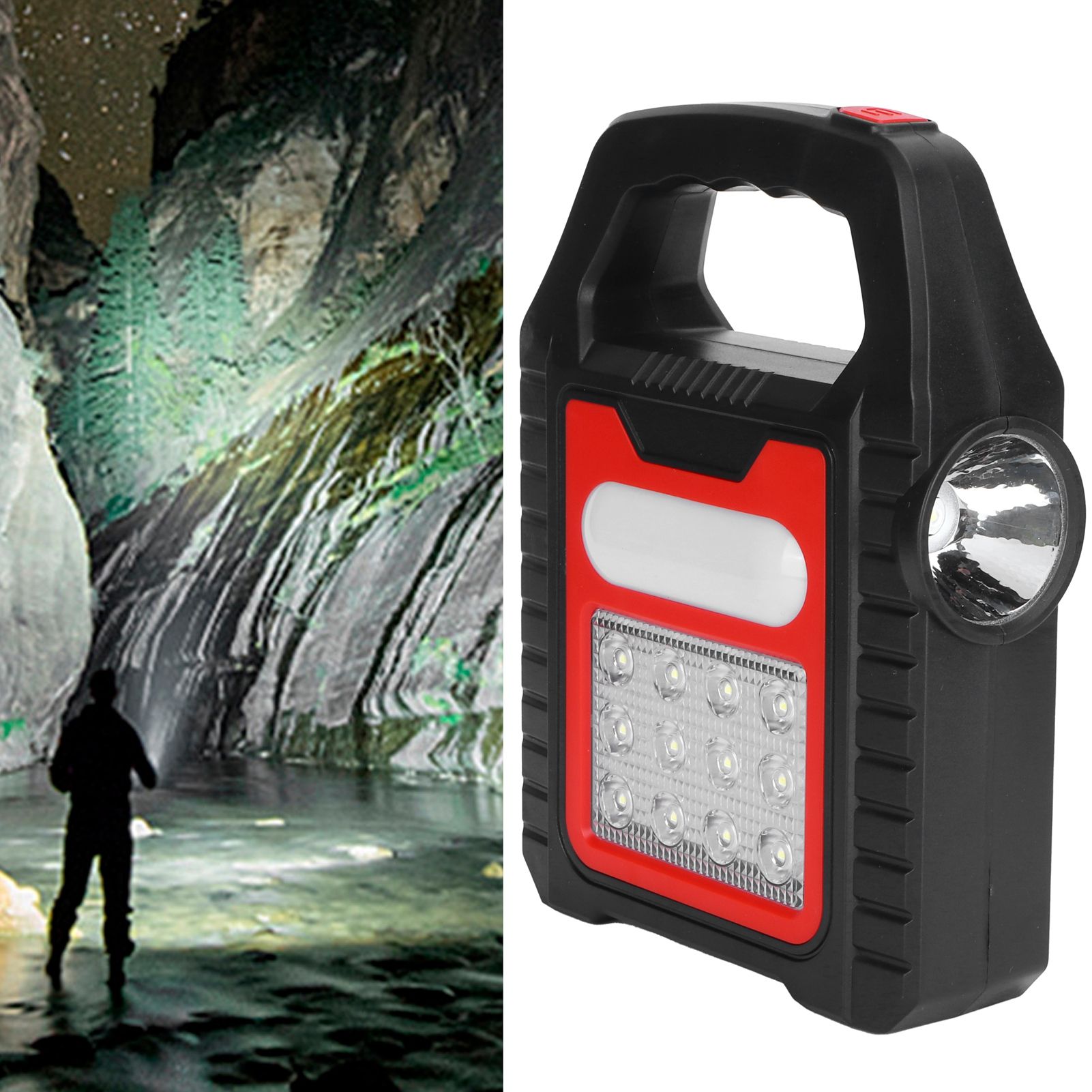 Solar Charging Handheld Flashlight USB Rechargeable Searchlight Reparing view 10