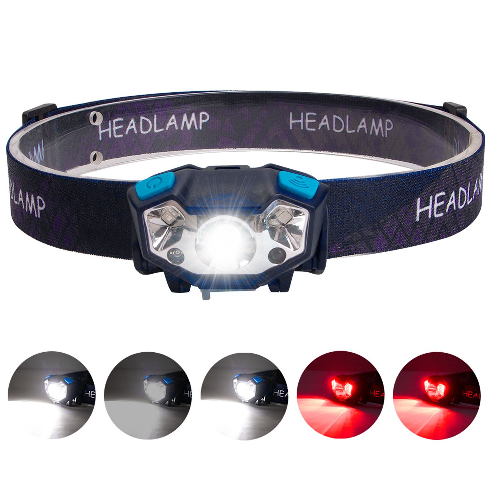 LED Head Lamp Powerful Sensor Headlight Rechargeable Outdoor Waterproof Headlamp view 9