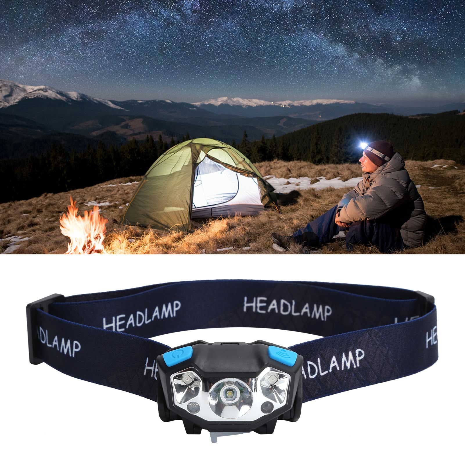 LED Head Lamp Powerful Sensor Headlight Rechargeable Outdoor Waterproof Headlamp view 10