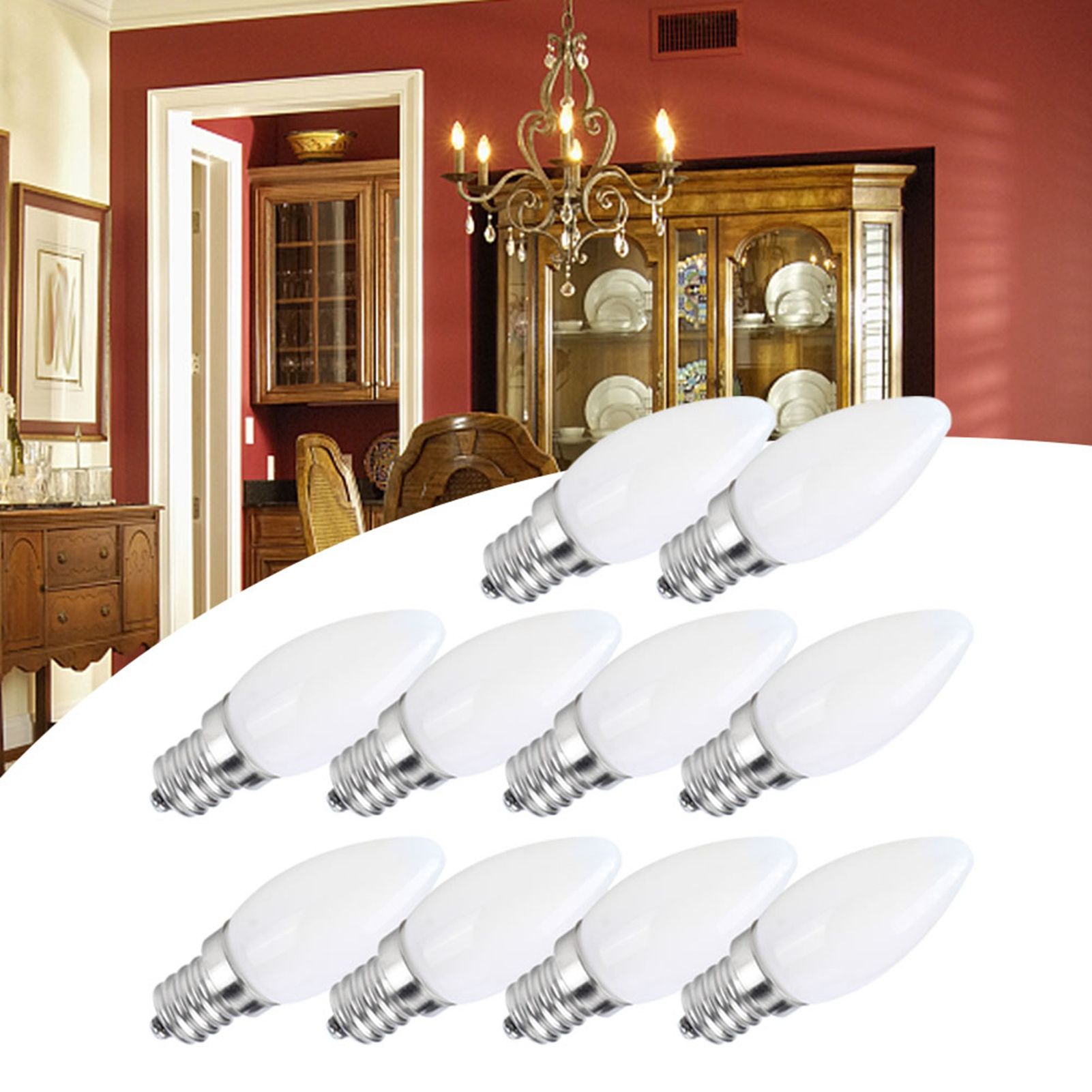 10pcs E12 LED Bulb 1.5W Warm White Lamp for Chandelier Ceiling Light Wall Lamp view 9