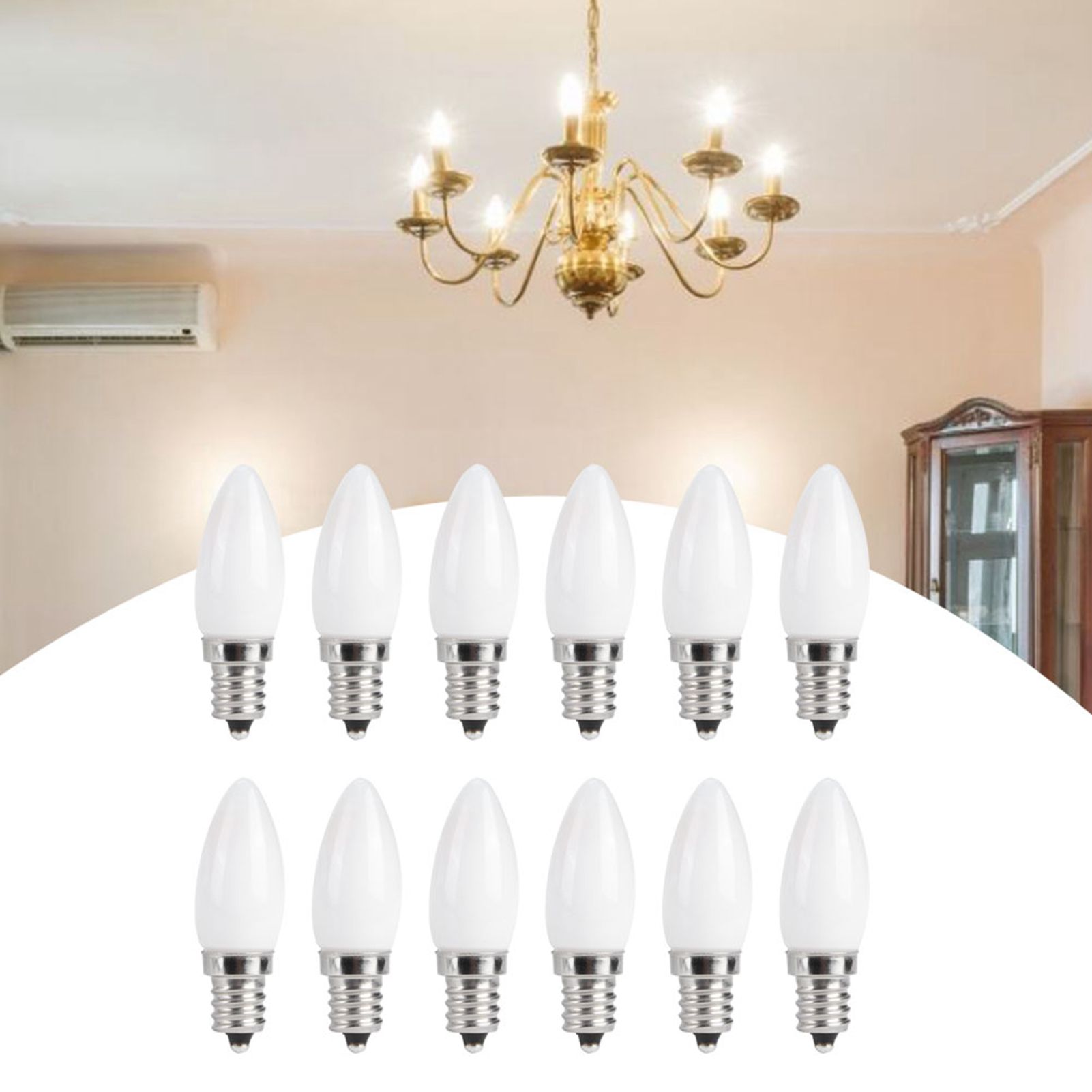 10pcs E12 LED Bulb 1.5W Warm White Lamp for Chandelier Ceiling Light Wall Lamp view 10