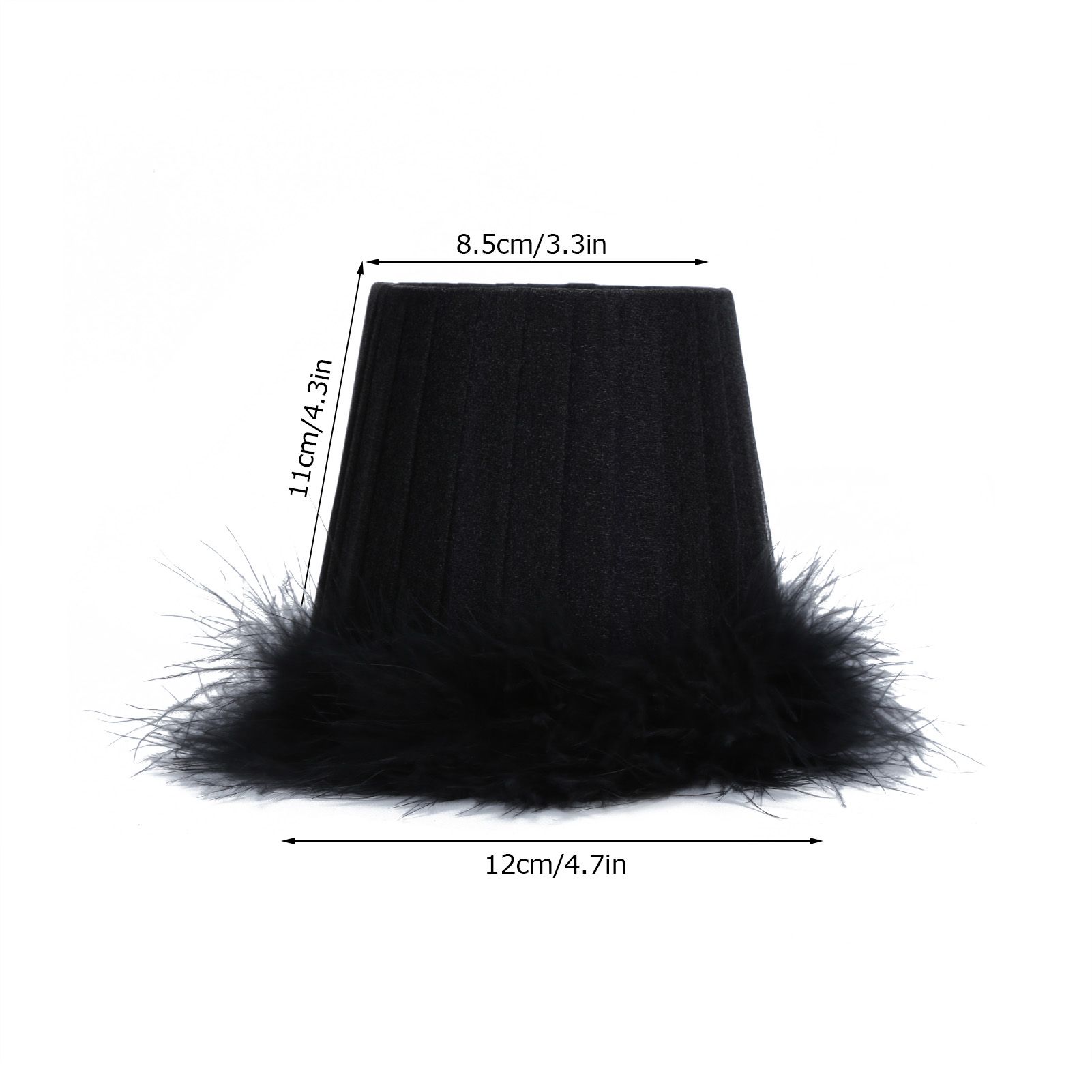 6Pcs Cloth Pendant Lamp Shade with Feather Edge Chandelier Lampshade Light view 13