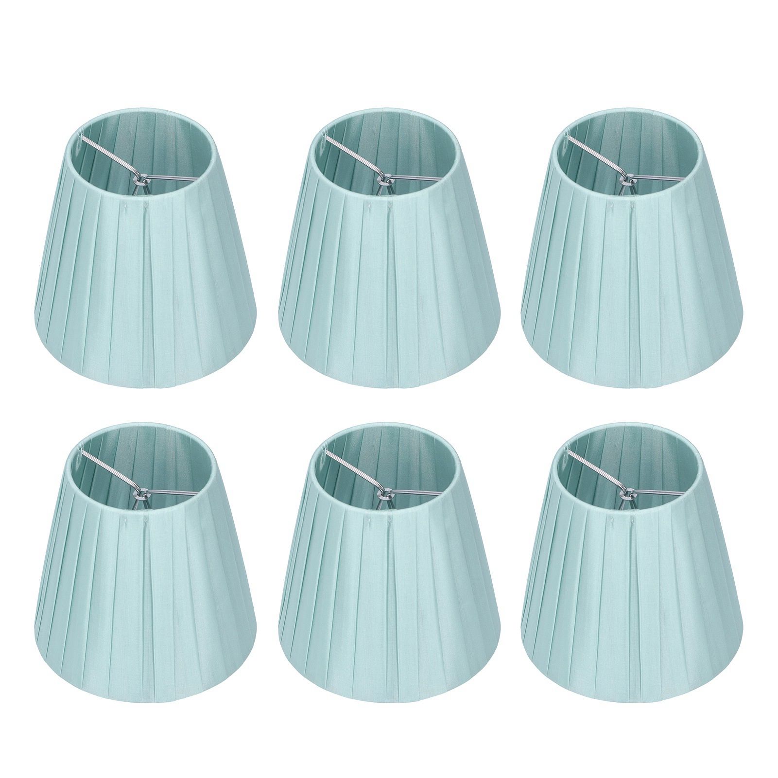 6Pcs Fabric Lampshade Chandelier Shade Wall Light Cover Clamp Mount for Small