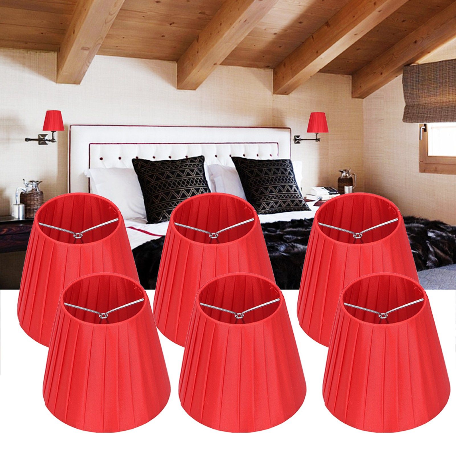 6Pcs Lampshade Modern Fabric Table Lamp Cover for Crystal Chandelier Wall view 10