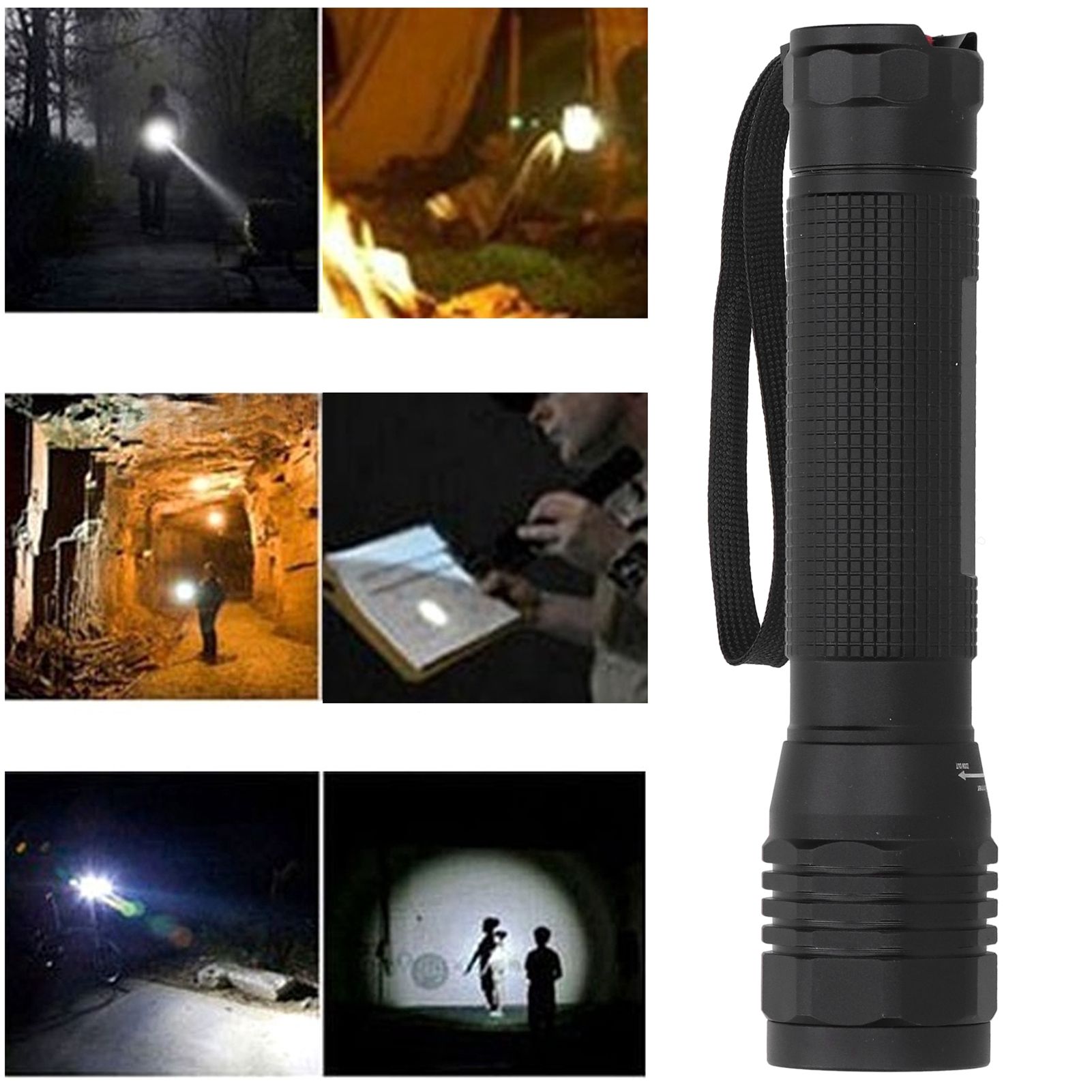 Bright P8 LED Flashlight Rotating Zoomable Torch Lamp IPX5 Waterproof for view 10