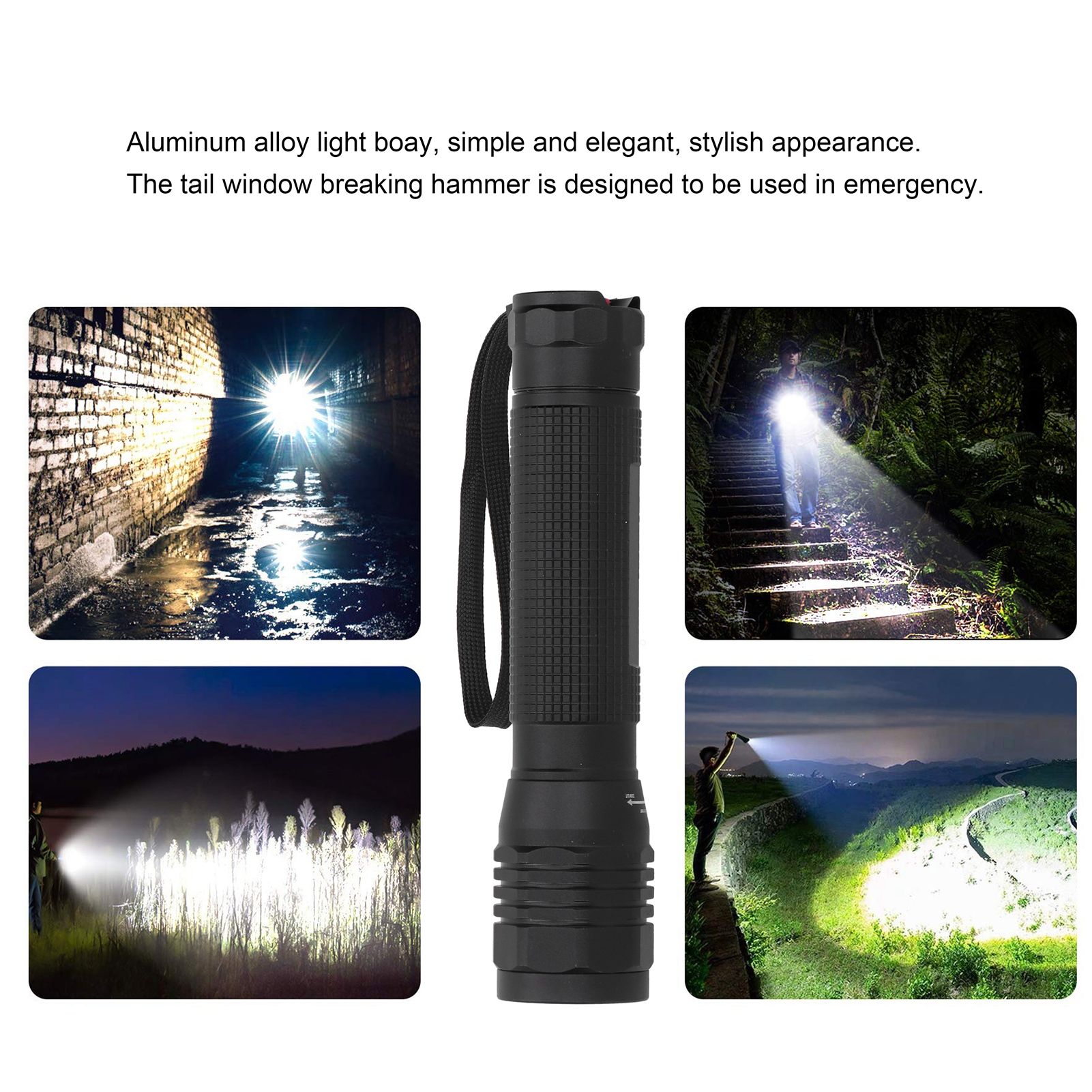Bright P8 LED Flashlight Rotating Zoomable Torch Lamp IPX5 Waterproof for view 13
