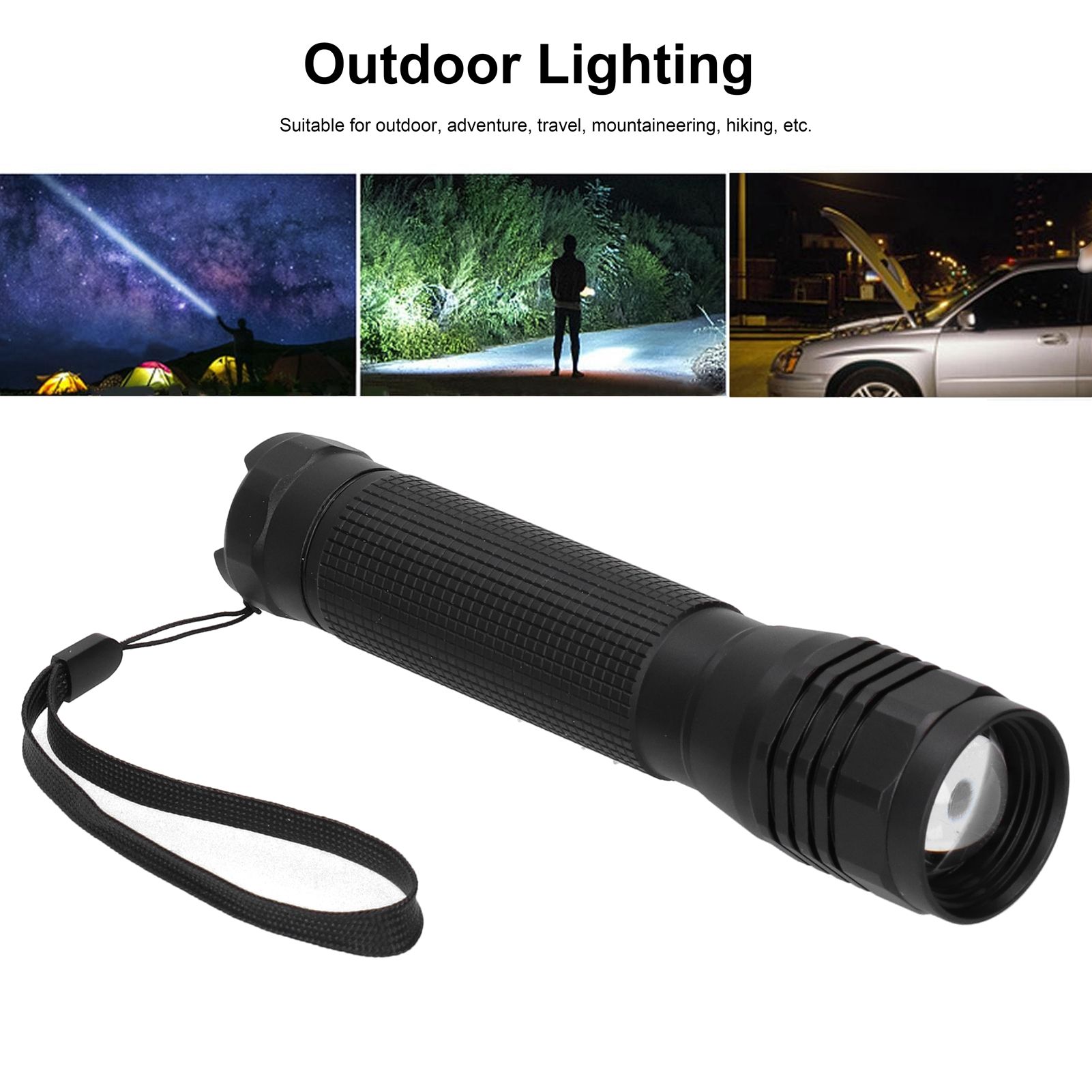 Bright P8 LED Flashlight Rotating Zoomable Torch Lamp IPX5 Waterproof for view 14