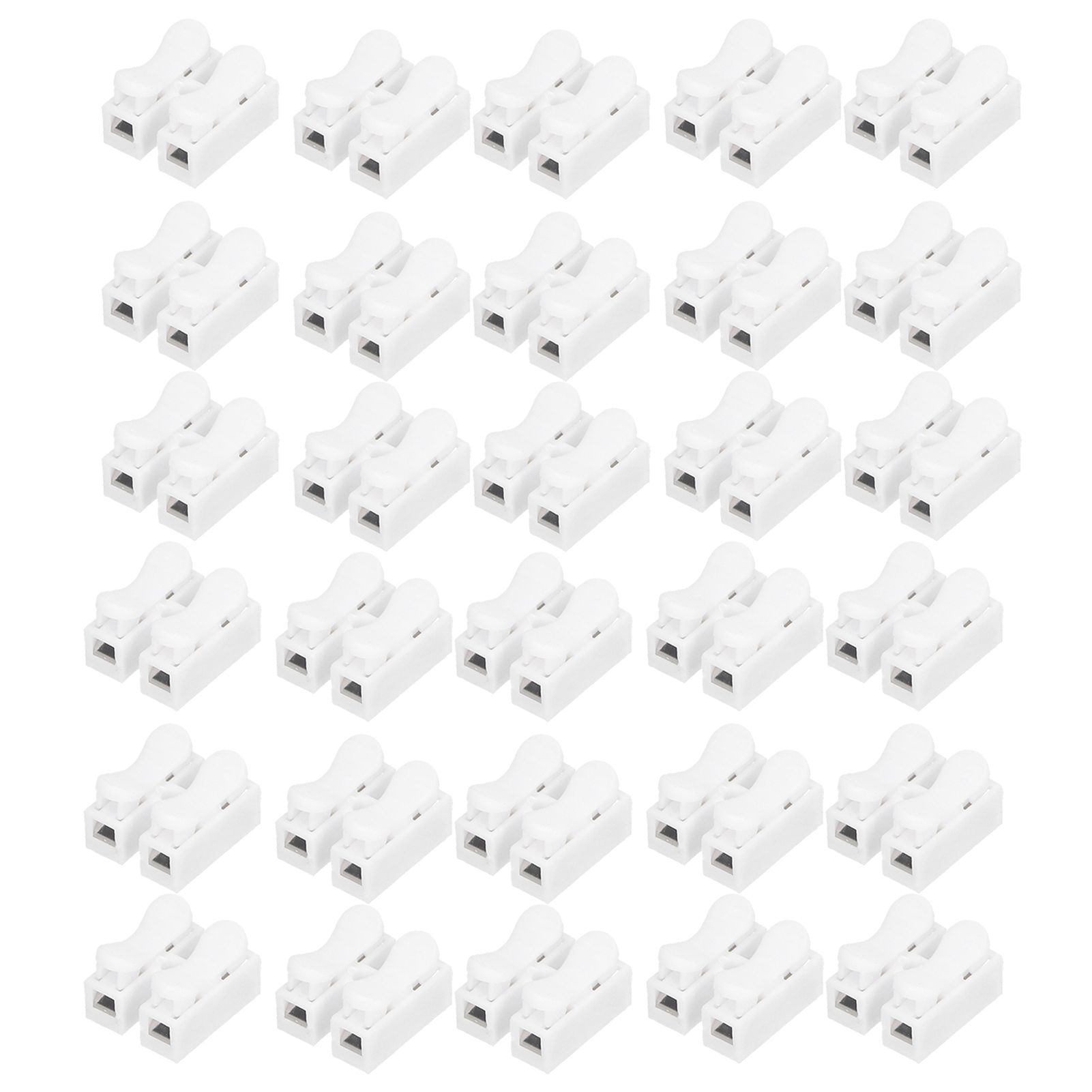 100pcs CH‑2 Connectors for LED Ceiling Light Flame Retardant 2 Port Press Terminal view 2