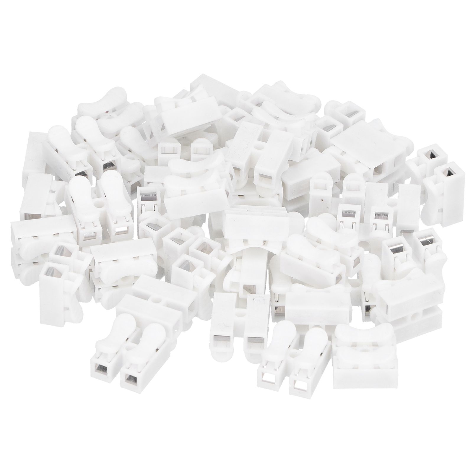 100pcs CH‑2 Connectors for LED Ceiling Light Flame Retardant 2 Port Press Terminal view 3