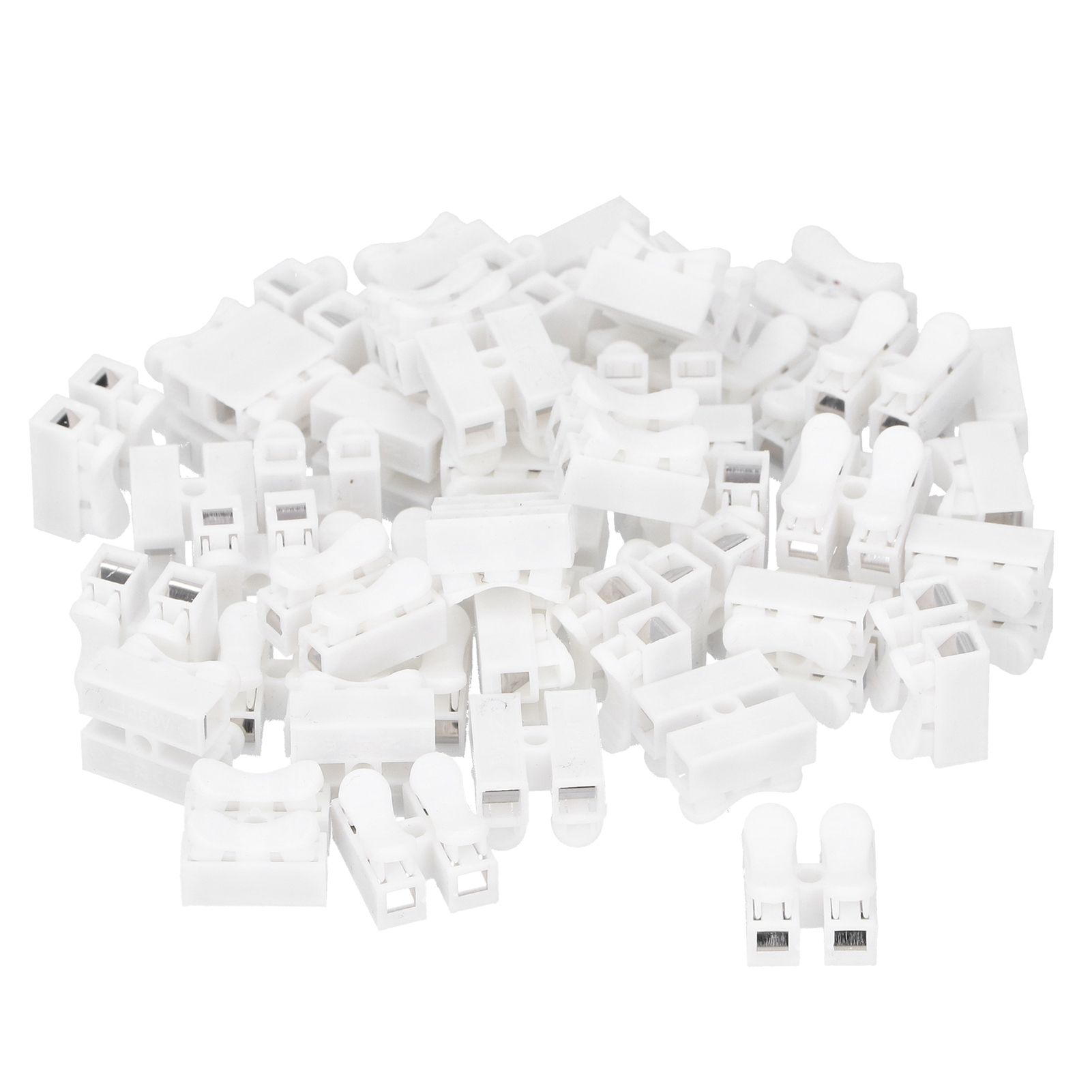 100pcs CH‑2 Connectors for LED Ceiling Light Flame Retardant 2 Port Press Terminal view 4