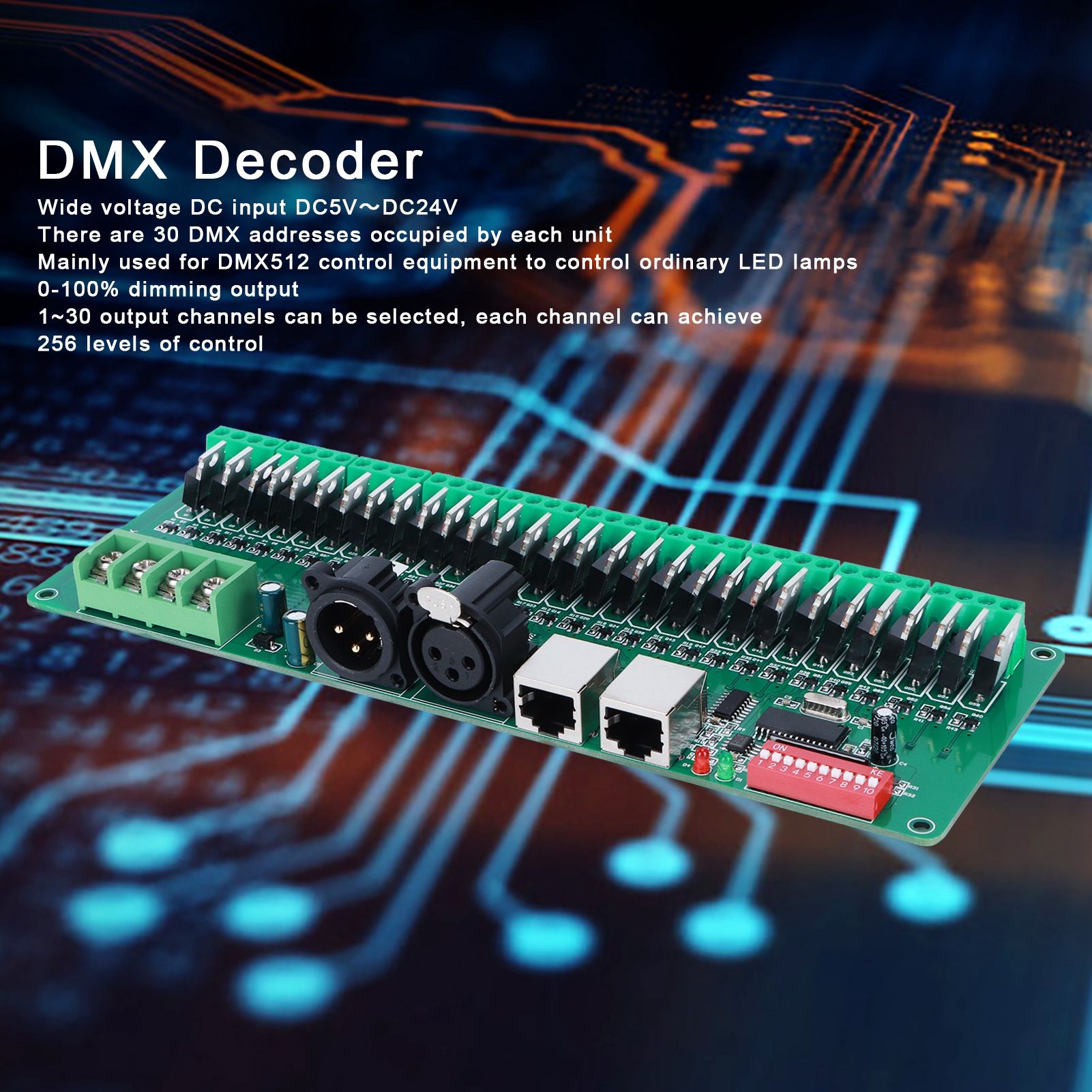 30CH DMX512 Constant Decoder LED Controller Decoder for LED Strip Light Stage view 15