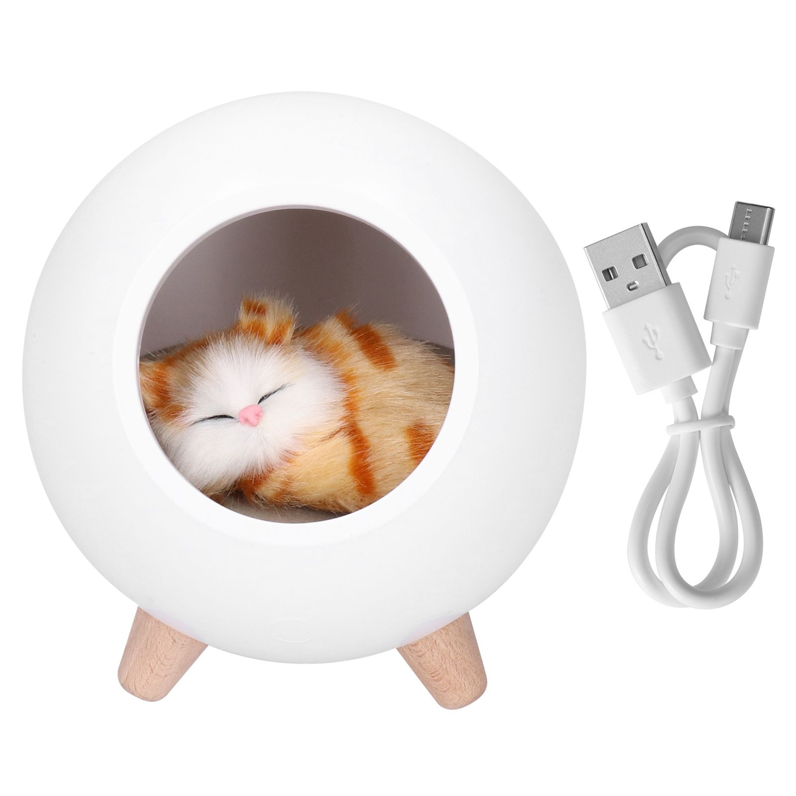LED Night Light USB Charging Cute Pet House Touch Dimming Kid Baby Bedside