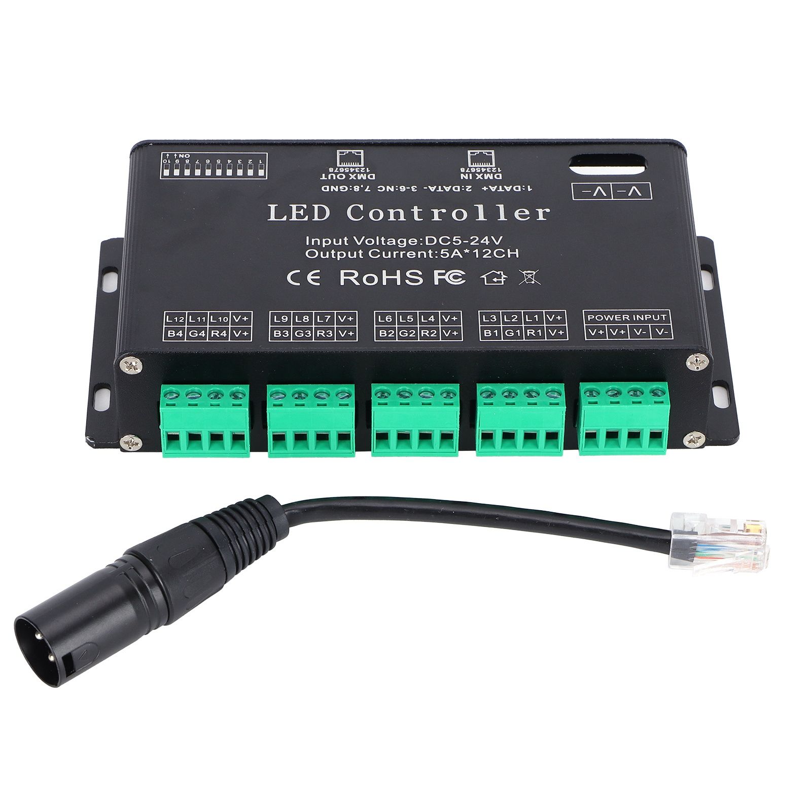 12 Channel DMX Constant Decoder RGB LED Light Strip Controller DMX512 Decoder — image 1