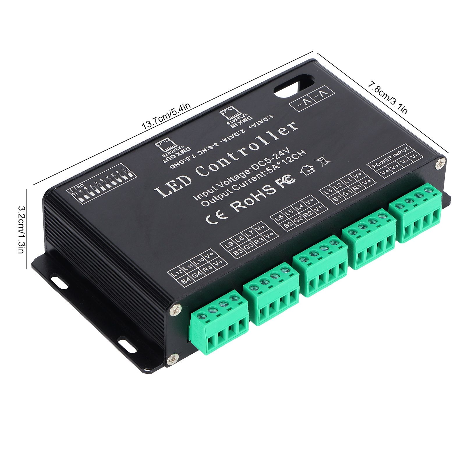 12 Channel DMX Constant Decoder RGB LED Light Strip Controller DMX512 Decoder view 15