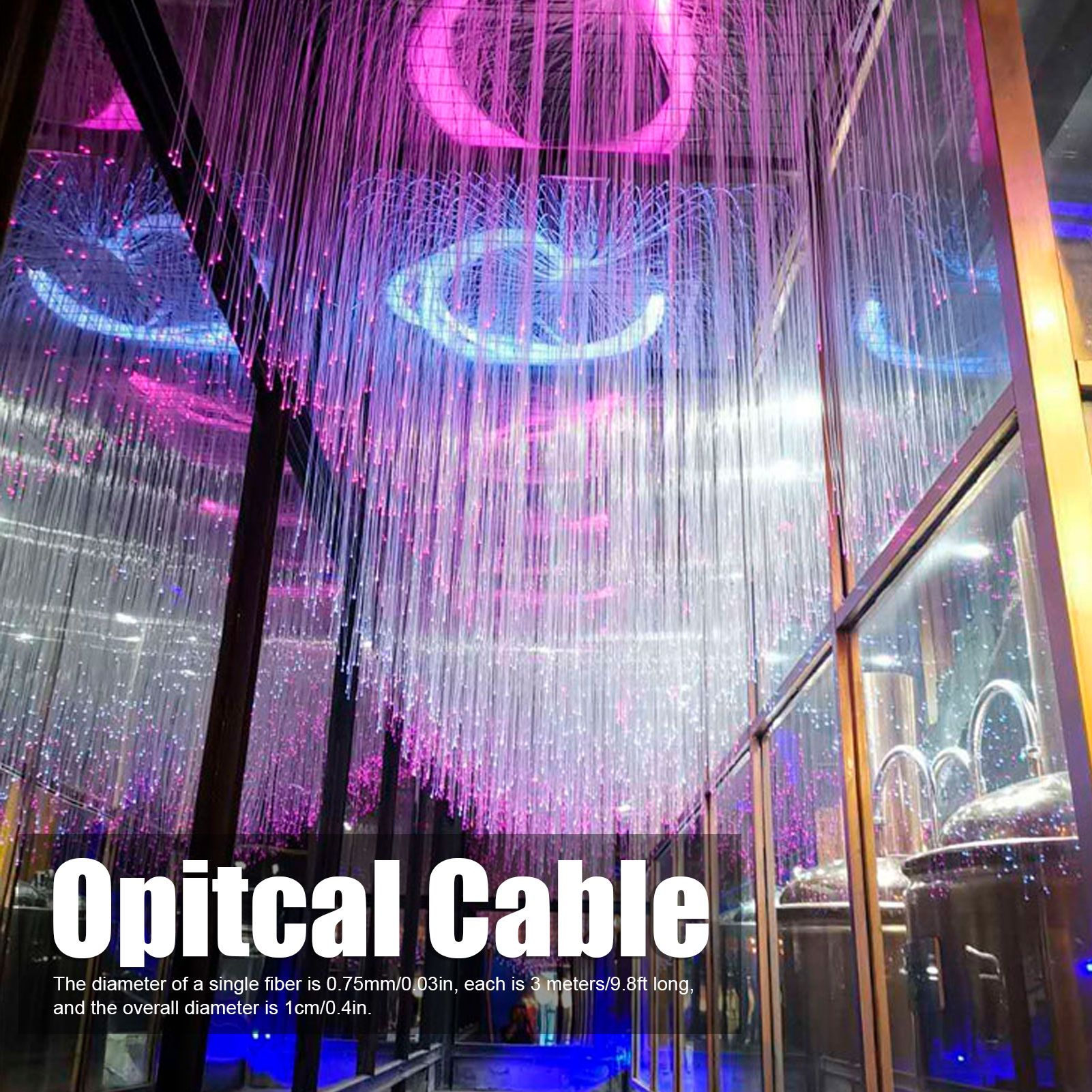 200Pcs 3 Meters Optical Fiber Cable PMMA Plastic Glowing Optical Fiber Curtain view 15