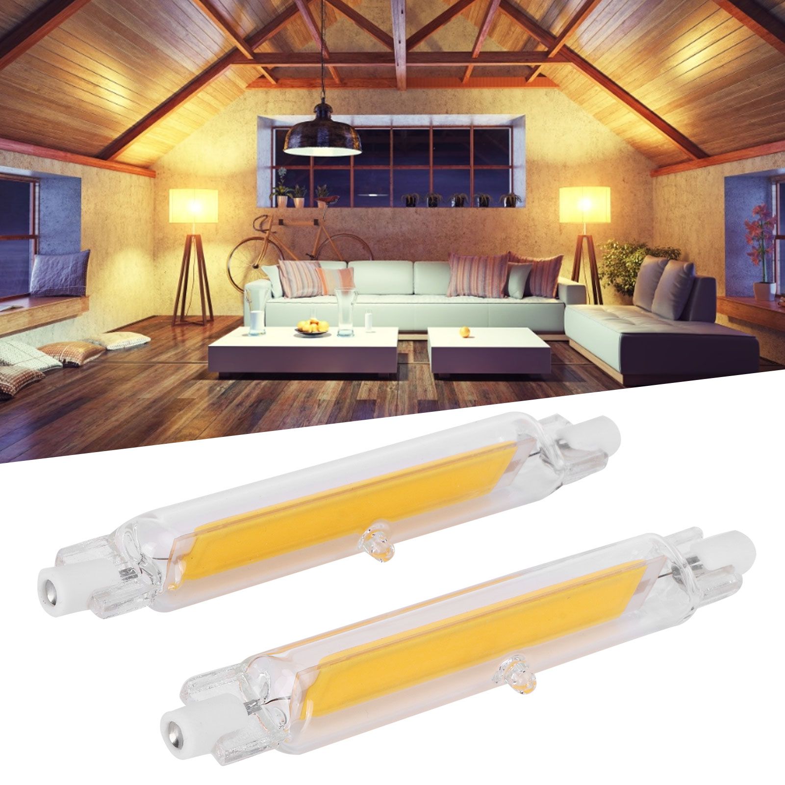 2Pcs R7S Light Bulb COB 15W Double Ended Light Source 118mm Flood Light view 9