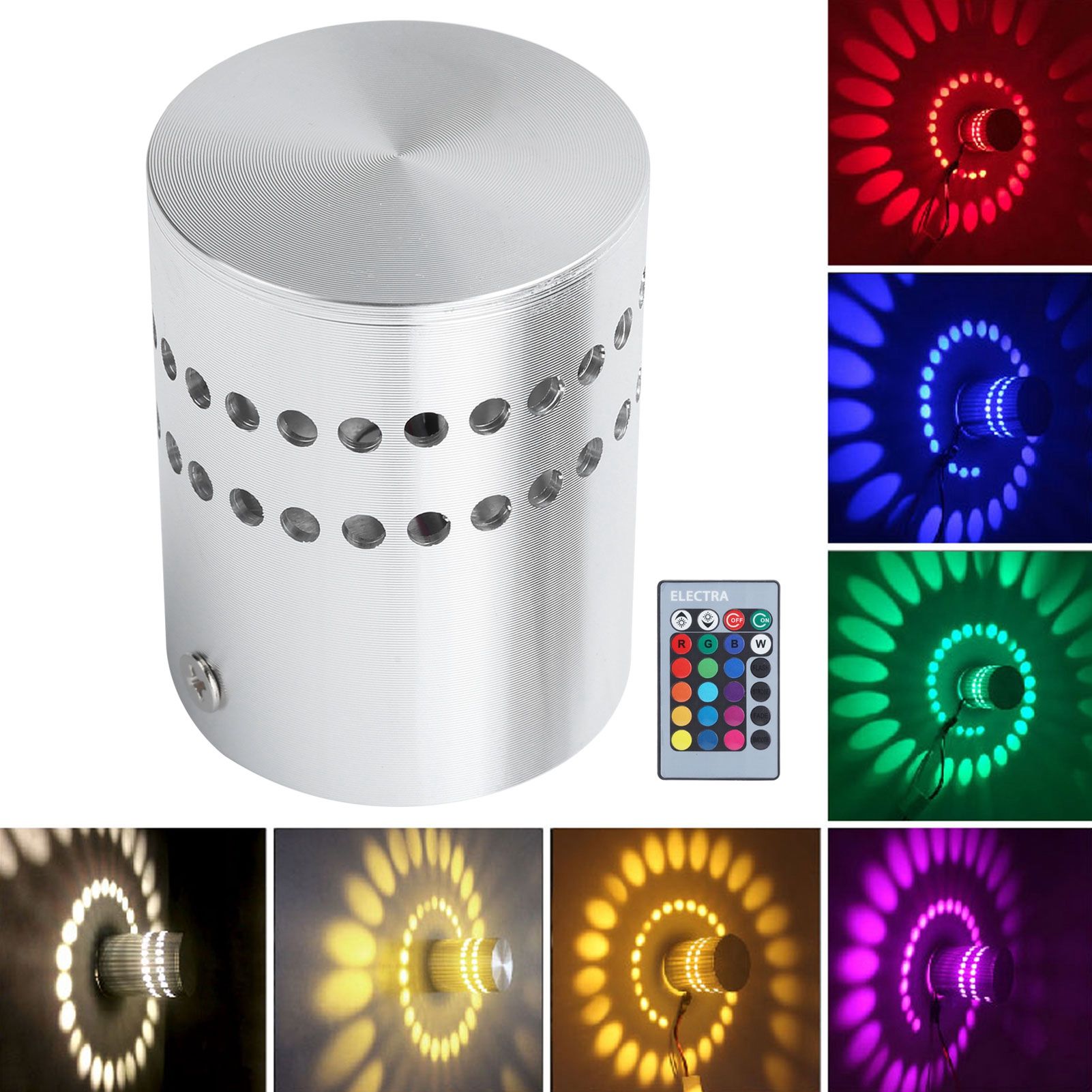 3W RGB Spiral LED Wall Light Ceiling Lamp Remote Control Wall Lamp for Hallway view 9