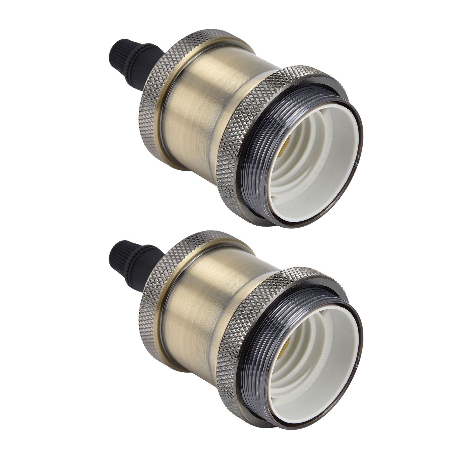 2PCS Vintage Lamp Socket Retro Aluminum Lamp Holder DIY Accessories for E26/27 view 6