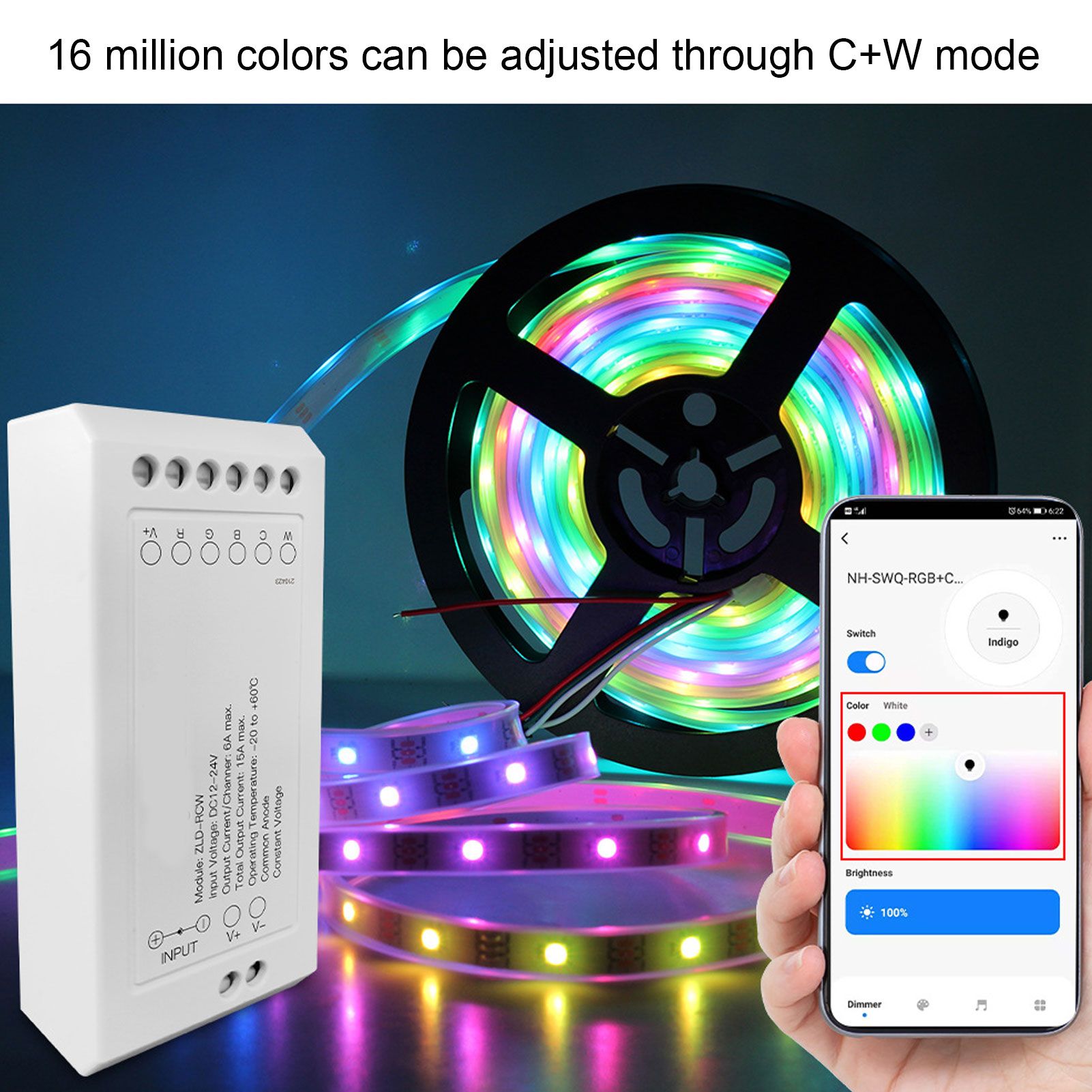 For Zigbee LED Driver Smart Home LED Strip Controller RGB+CW Light Strip view 14