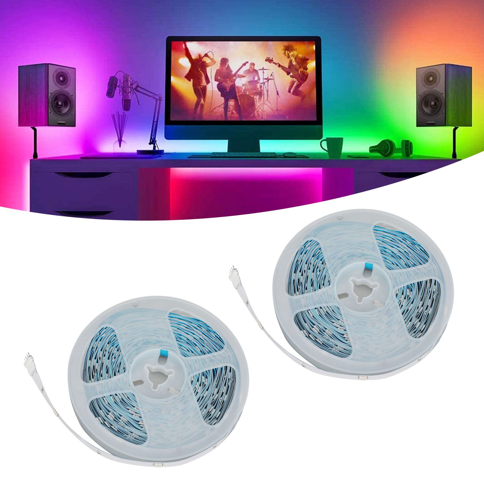 LED RGB Strip Light 5V Button Control Tape Light Color Changing USB Powered view 12