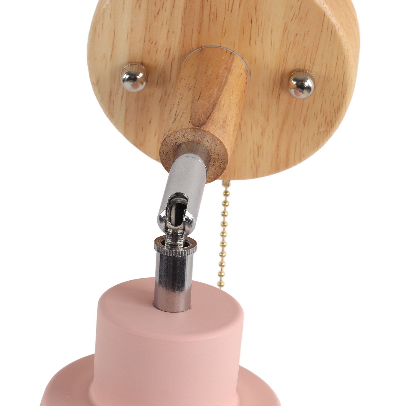 Macaron Bedside Wall Lamp Space Saving Pink Lampshade Wall Sconces with Wood view 15