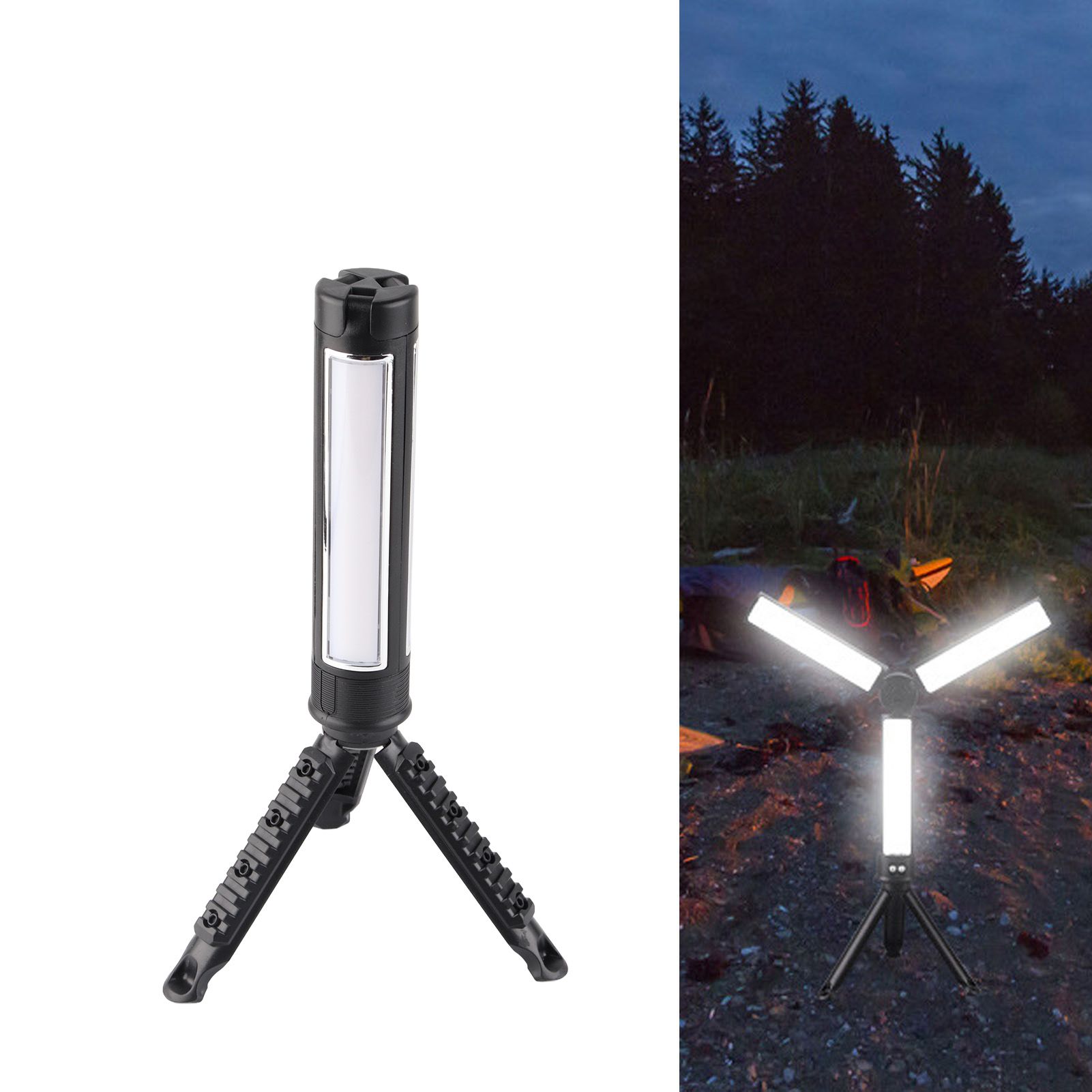 Work Light Three Sides Foldable LED with Tripod USB Charging Camping Lamp for view 12