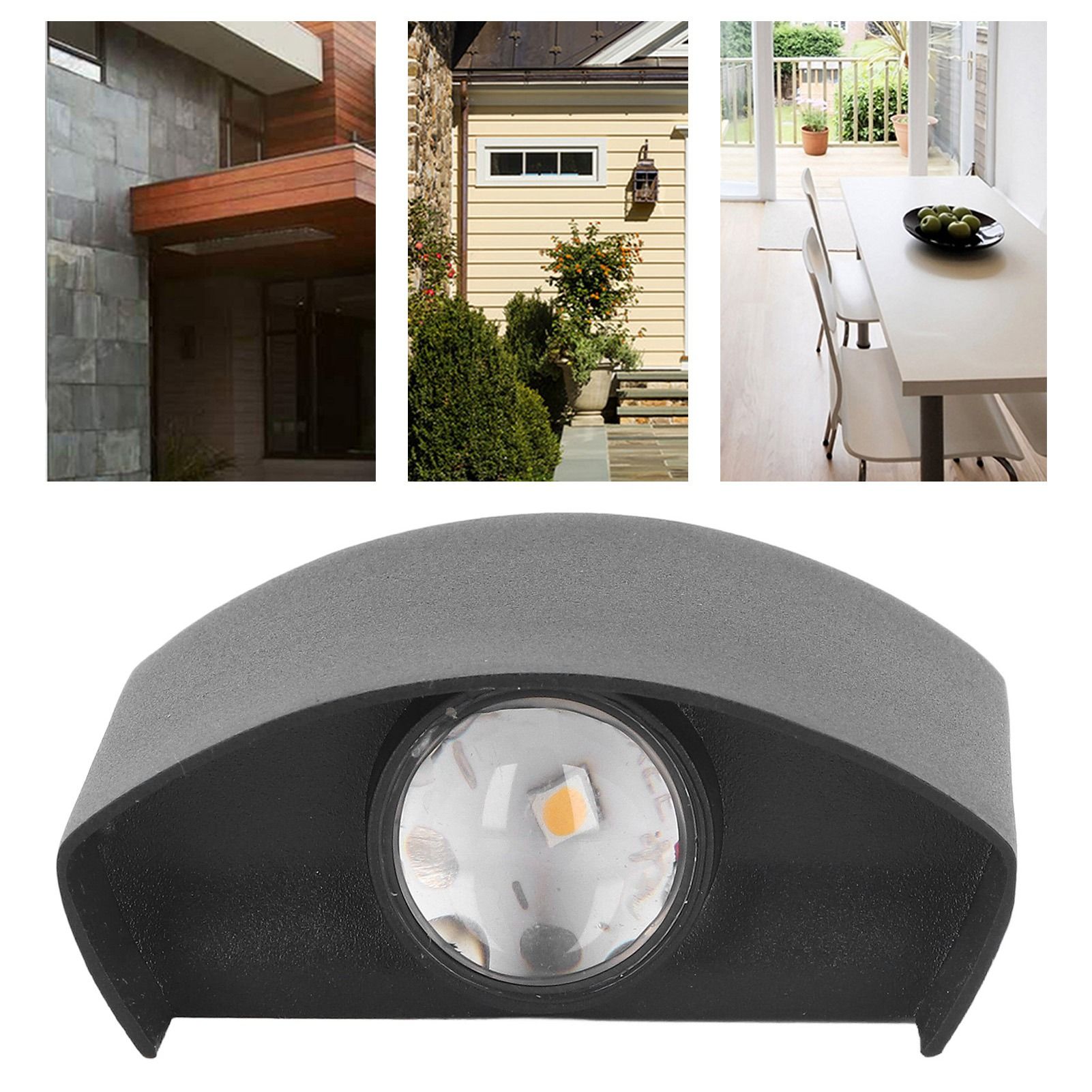 LED Wall Light Waterproof Decorative Aluminum Alloy Black Wall Sconce Lamp for view 11