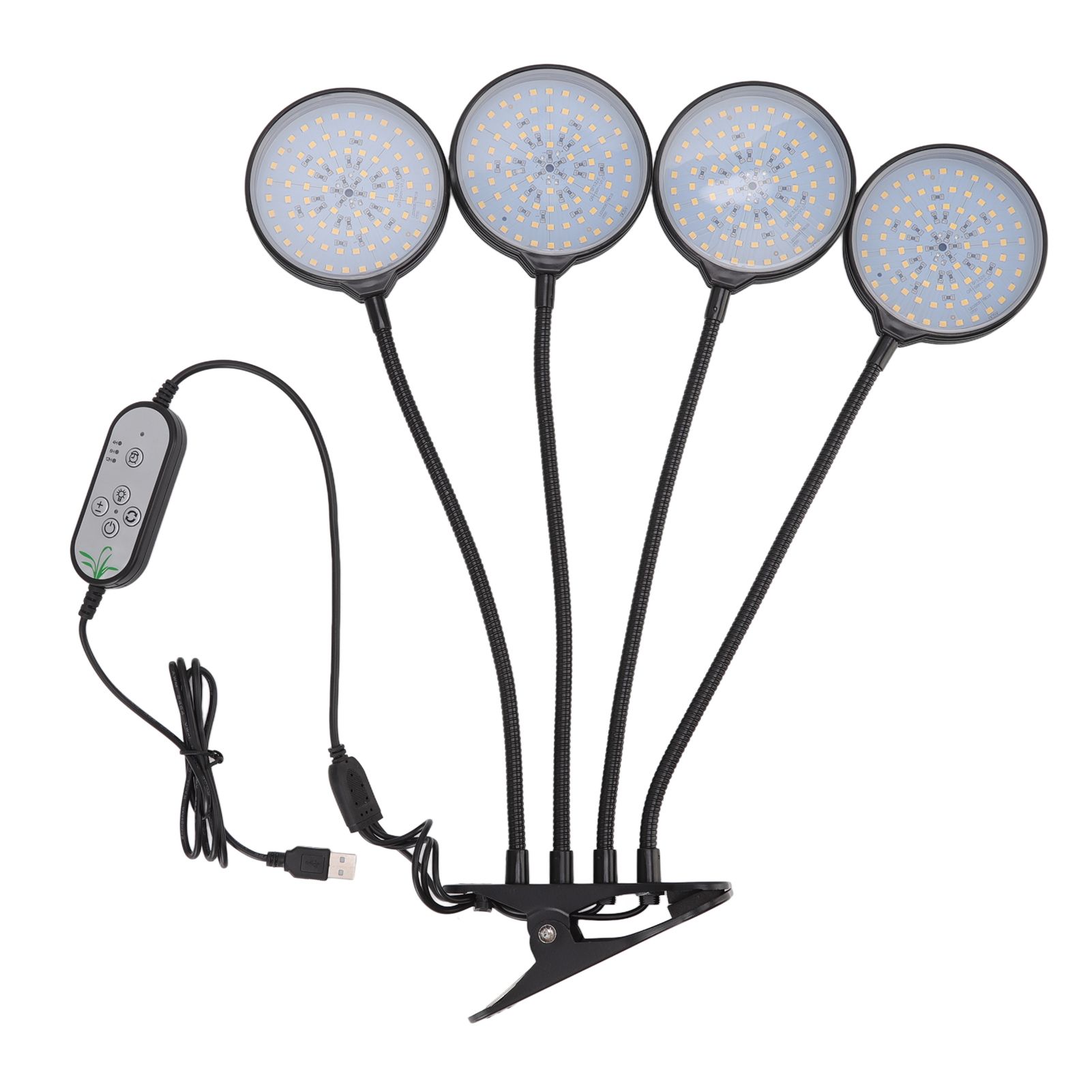 60W 4 Head LED Plant Growing Lights USB Power Supply Clip On Grow Lamp with 5 — image 1