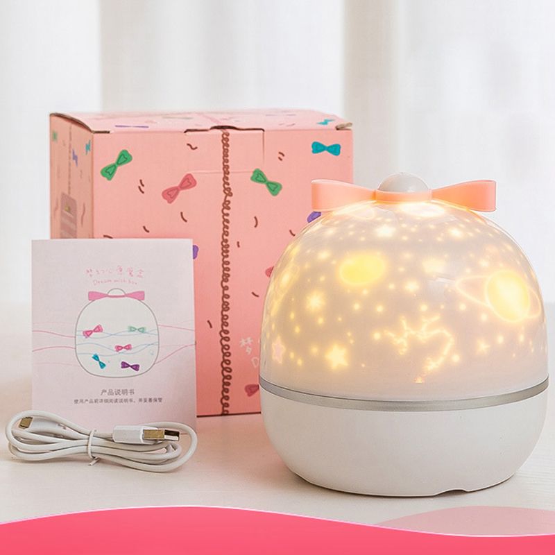 Star Projector Light Rechargeable Rotatable Cute Bow Bedroom Night Light for view 2