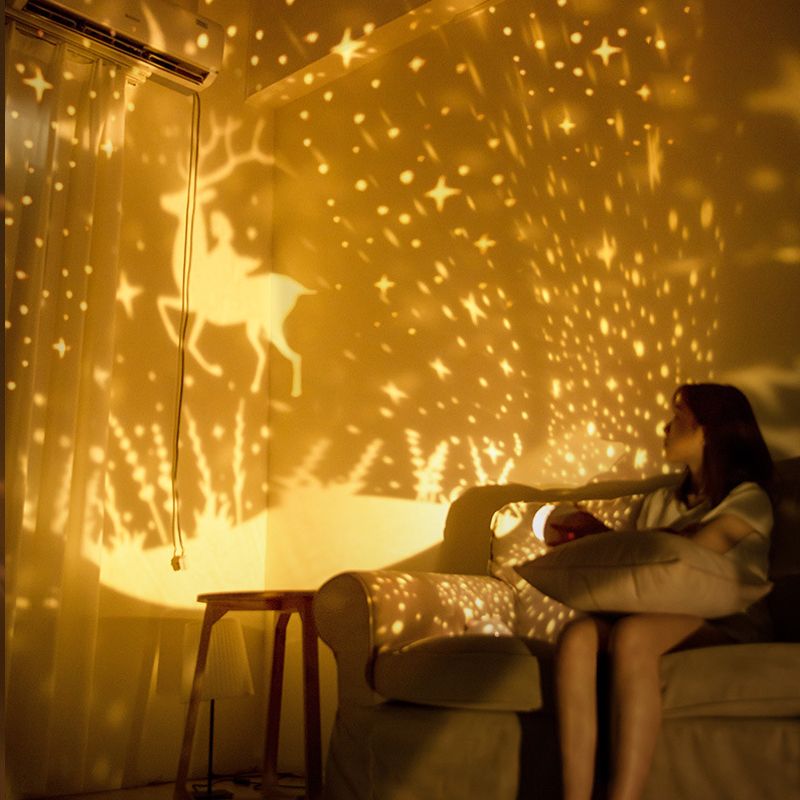 Star Projector Light Rechargeable Rotatable Cute Bow Bedroom Night Light for view 6