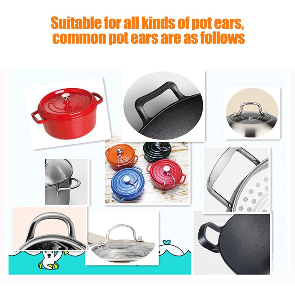 4PCS Silicone Hot Handle Holder and Silicone Auxiliary Handle Holder Iron Pan view 6