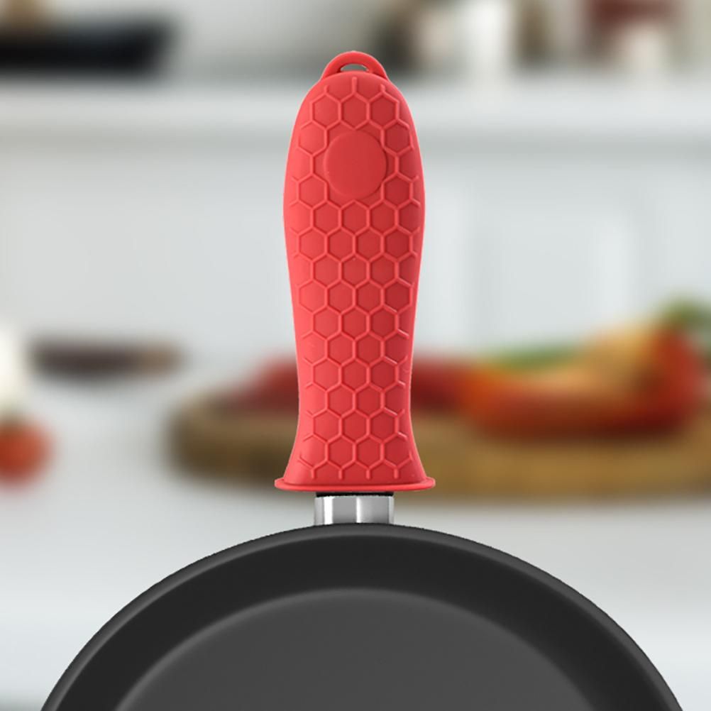 4PCS Silicone Hot Handle Holder and Silicone Auxiliary Handle Holder Iron Pan view 11