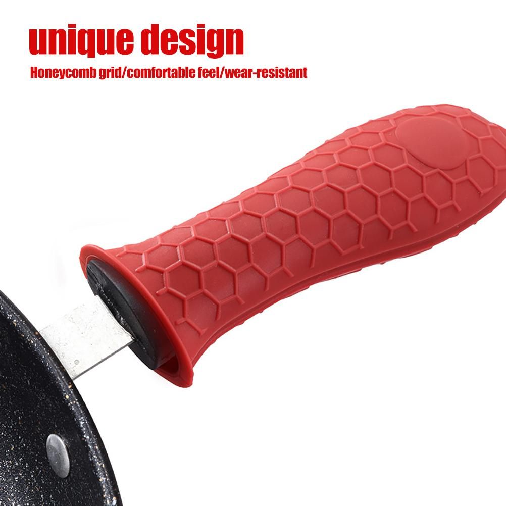 4PCS Silicone Hot Handle Holder and Silicone Auxiliary Handle Holder Iron Pan view 9