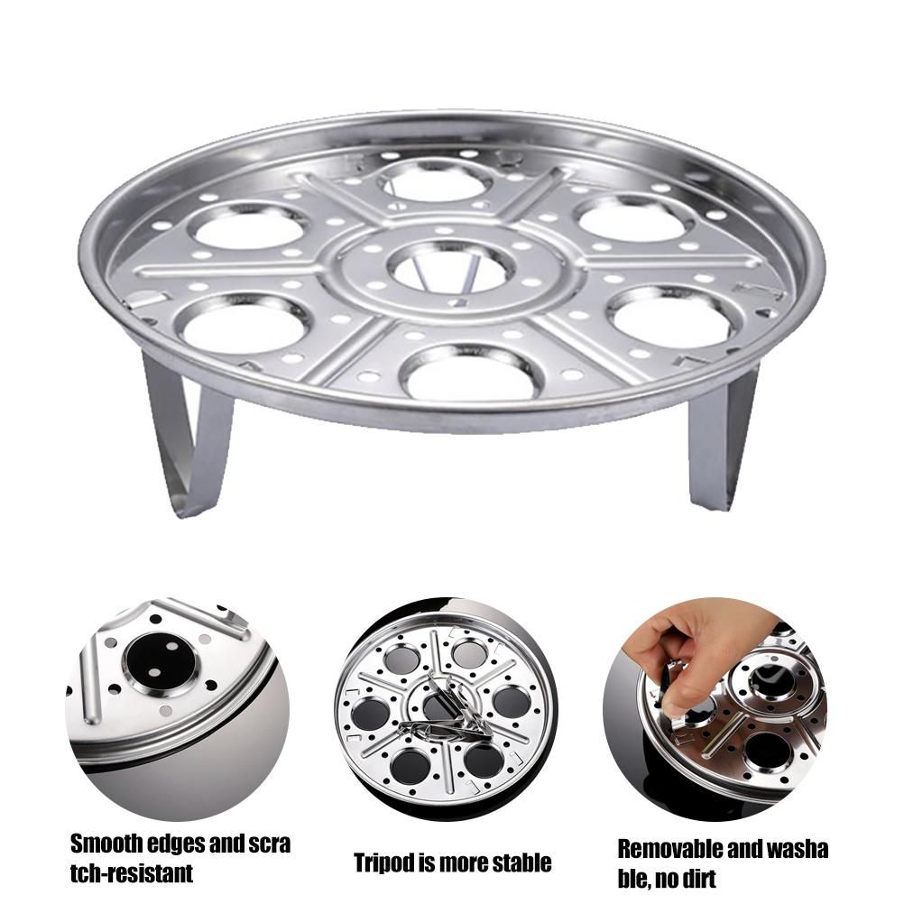 Stainless Steel Steam Rack Multi Functional Stand Heat Resistant Egg Kitchen view 4