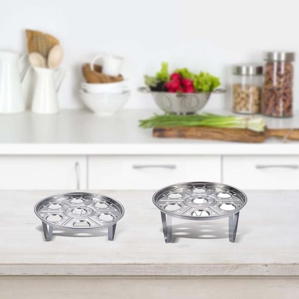 Stainless Steel Steam Rack Multi Functional Stand Heat Resistant Egg Kitchen view 8