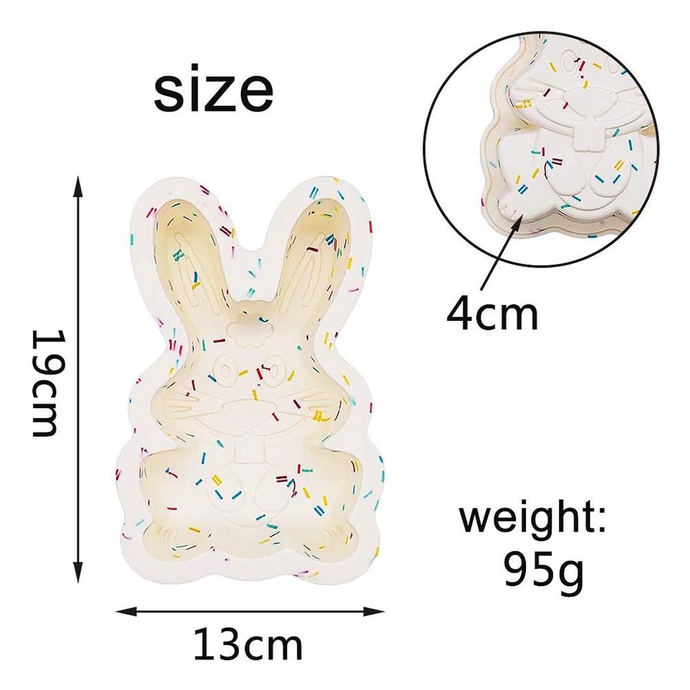 Bunny Shape Nonstick Silicone Mold 3D Easter Bunny Mold Fondant Cake Baking view 4