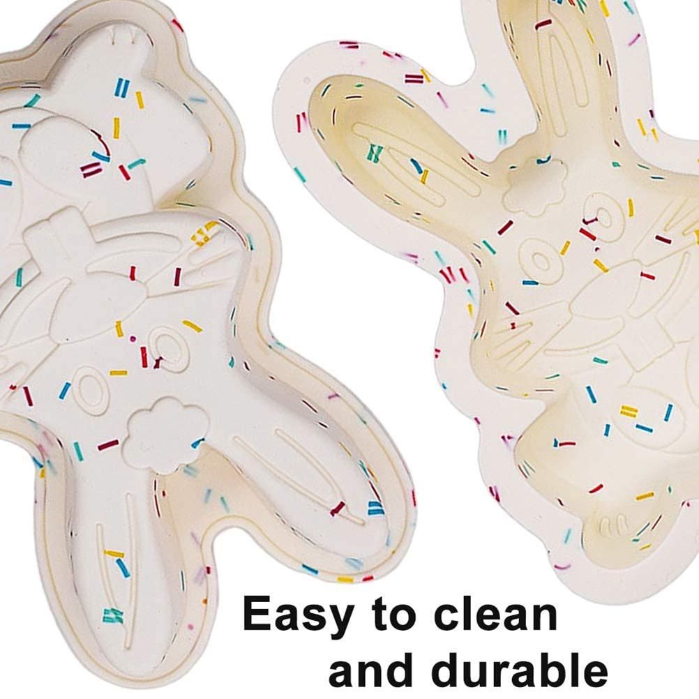 Bunny Shape Nonstick Silicone Mold 3D Easter Bunny Mold Fondant Cake Baking view 5
