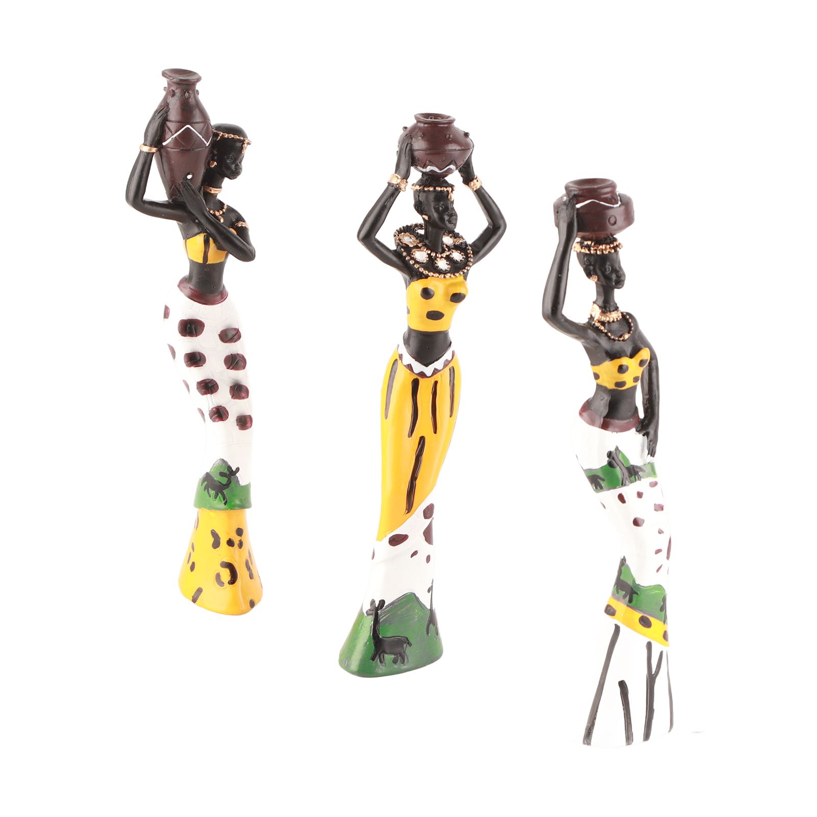 African Sculpture Women Figure Resin Statue Home Figurines Dolls Ornaments for view 2