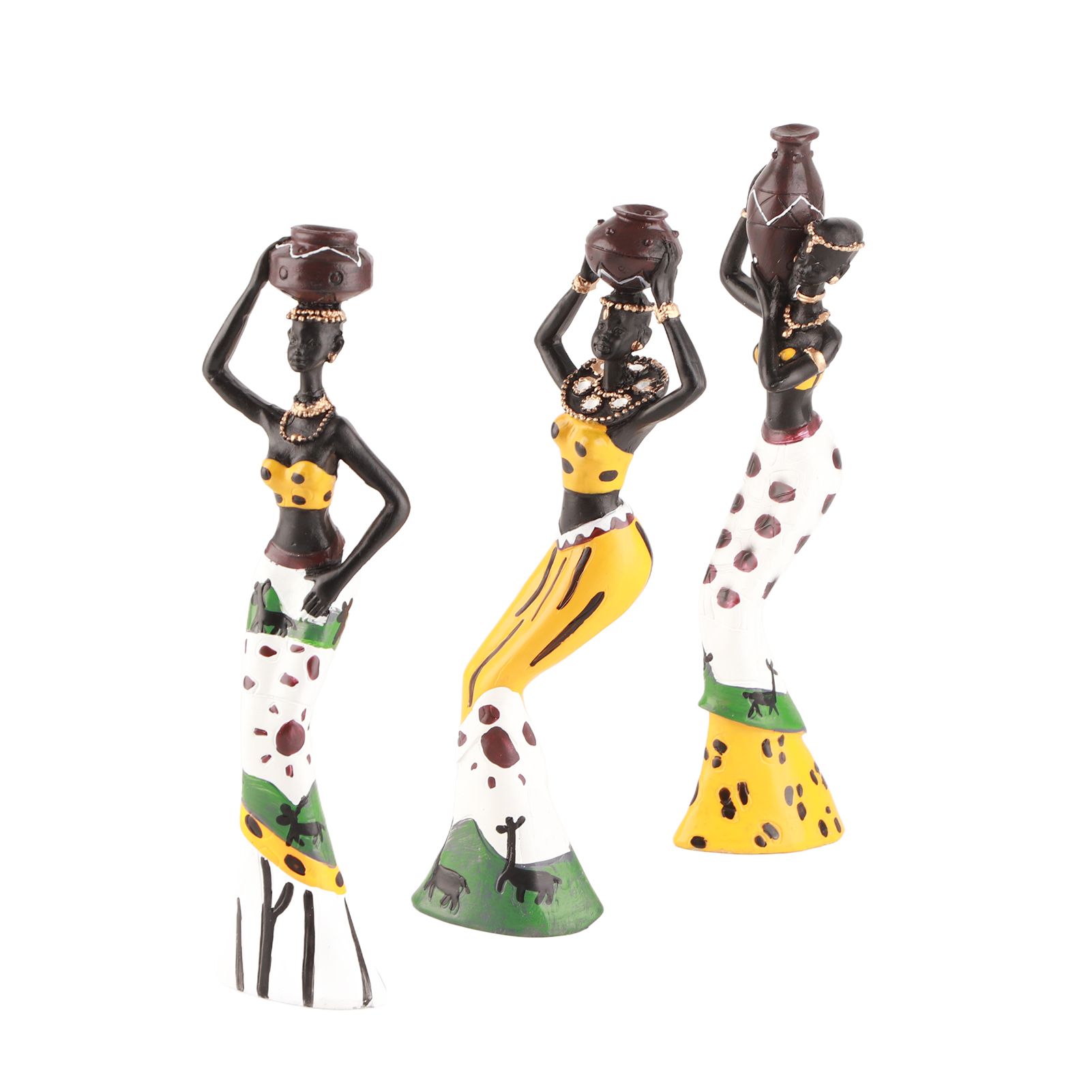 African Sculpture Women Figure Resin Statue Home Figurines Dolls Ornaments for view 3