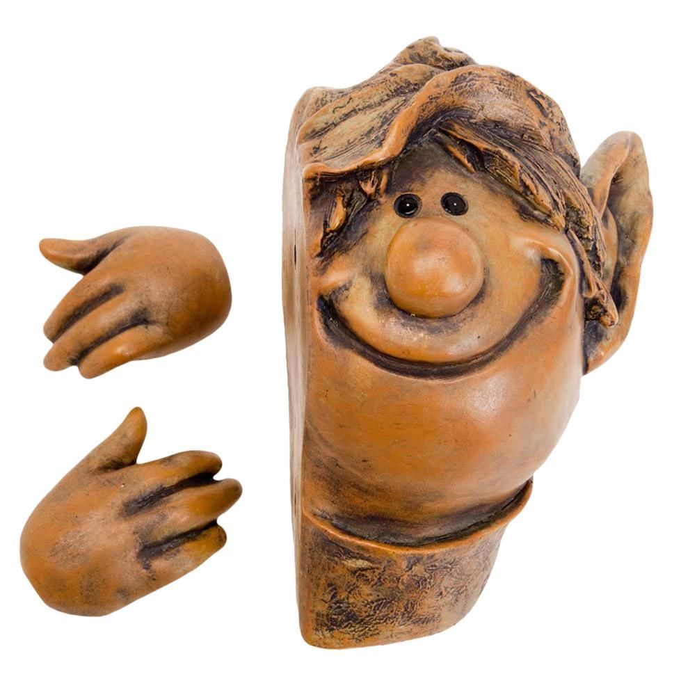 Garden Elf Tree Hugger Polyresin Tree Sculpture Garden Peeker Yard Art for view 2